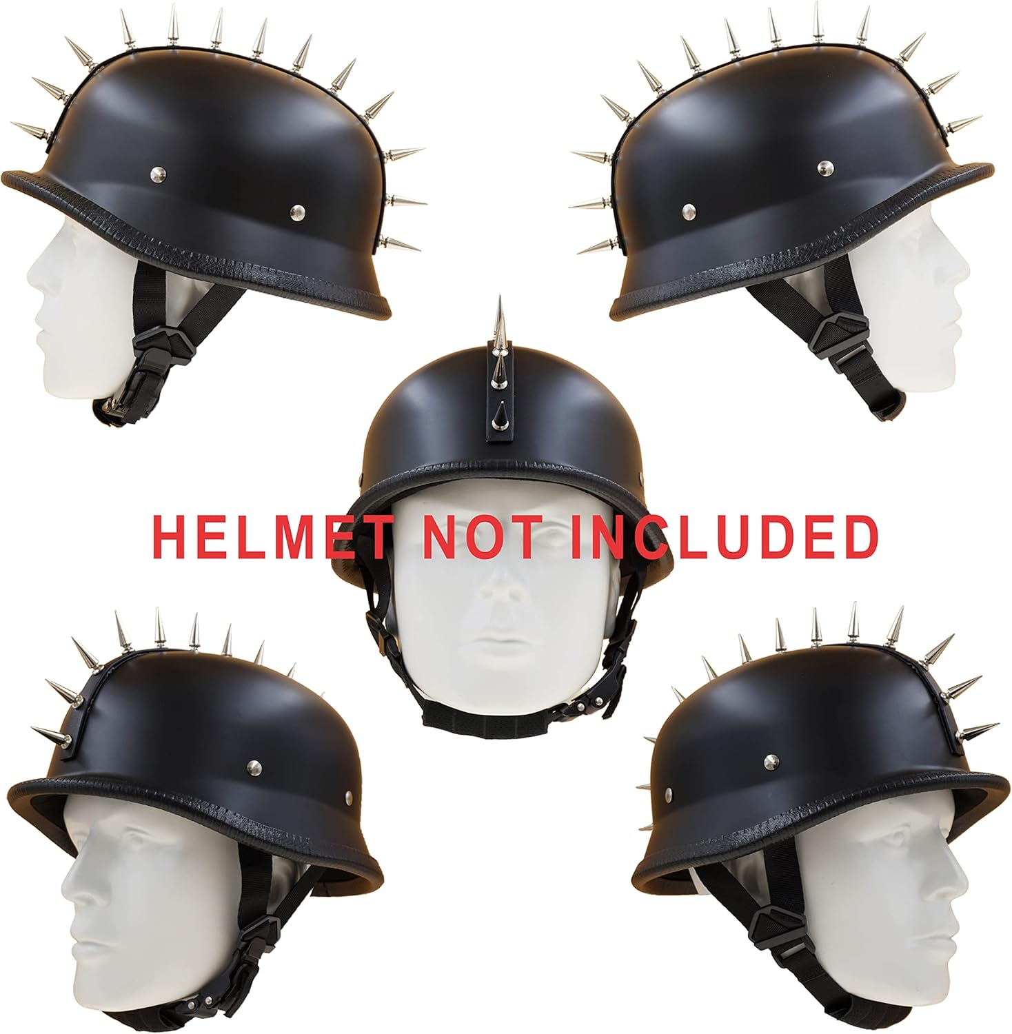 Tira adhesiva punk de piel sintética con clavos de cono de metal, accesorio para peluca Mohawk Warhawk para casco (#1 plateado)
