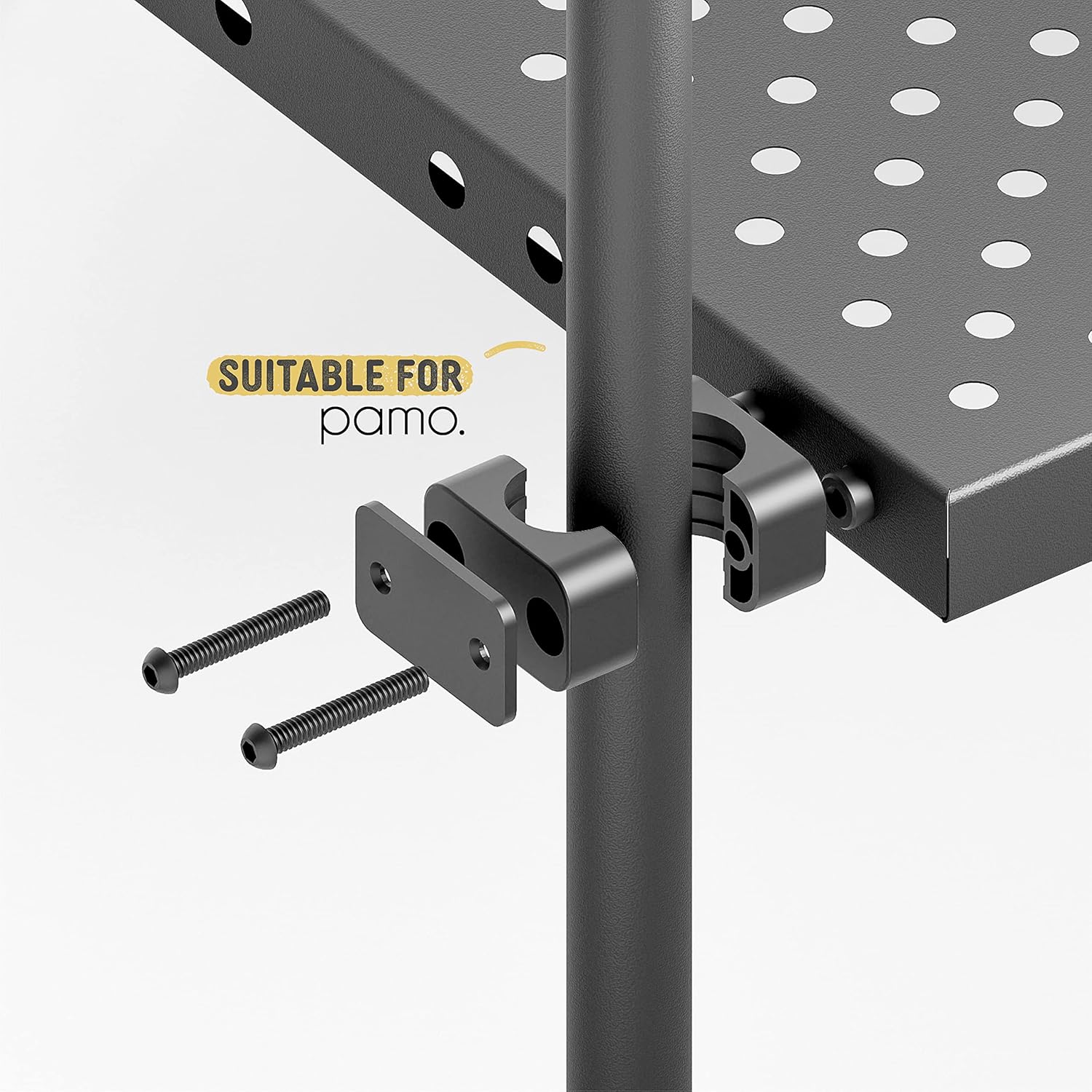 pamo Estantes de metal negro para riel de ropa de tubería industrial, estante de ropa montado en la pared compatible con todos los productos,