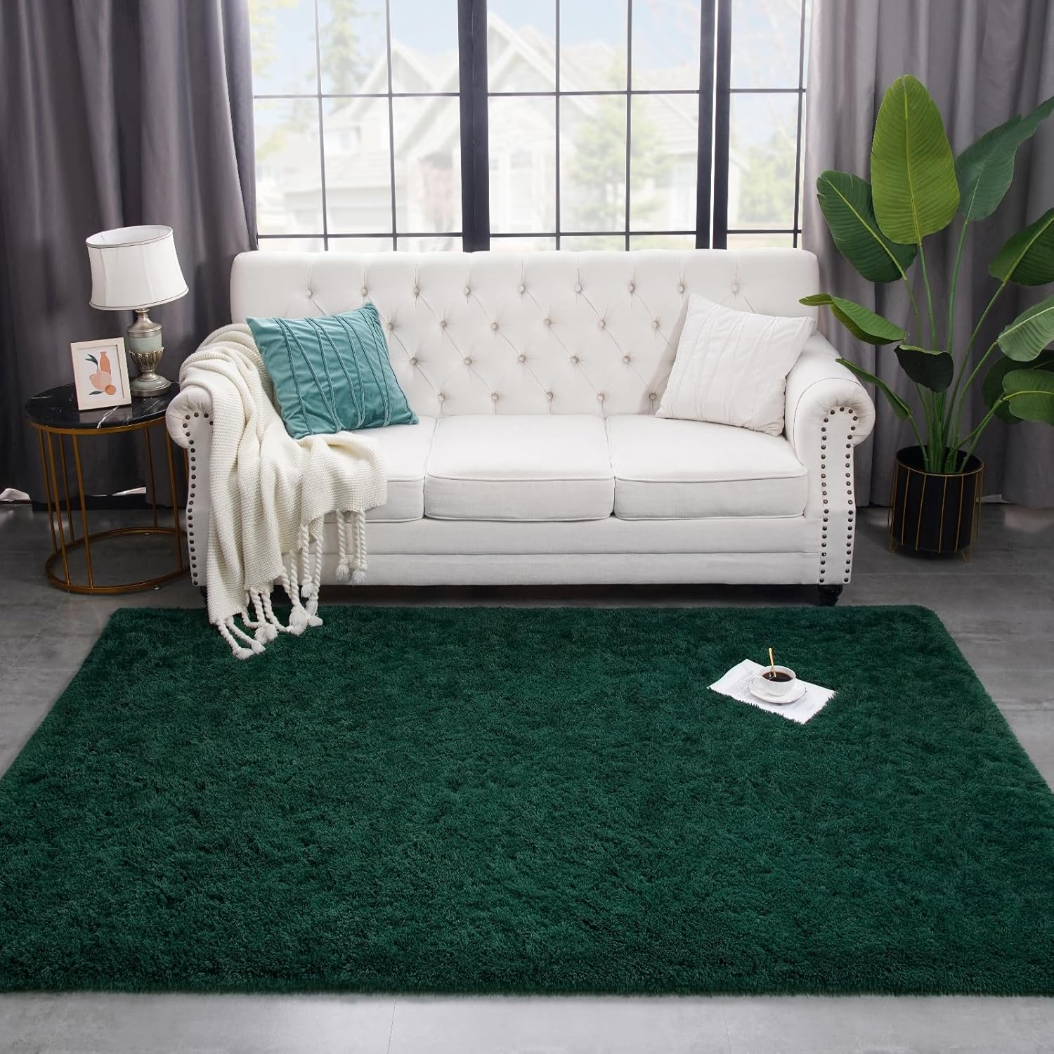 Kimicole Alfombra de área para dormitorio, sala de estar, decoración del hogar, alfombra mullida mejorada de 6 x 9 pies para apartamento,