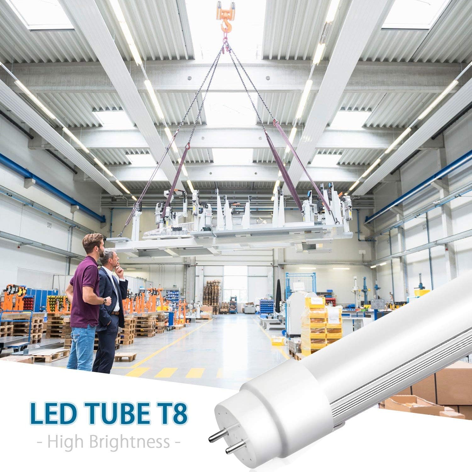 Bombillas LED Alpha T8 T10 T12 lente transparente o esmerilada de 4 pies 18 W 6000K-6500 K blanco frío brillante de doble extremo de repuesto de 40