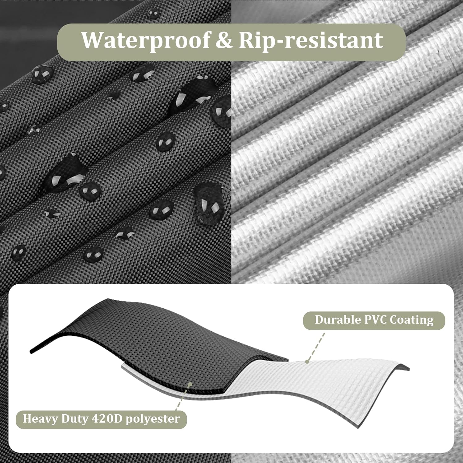 KylinLucky Fundas impermeables para sofá biplaza de patio, 52 pulgadas de ancho x 35 pulgadas de profundidad x 35 pulgadas de alto, funda de sofá