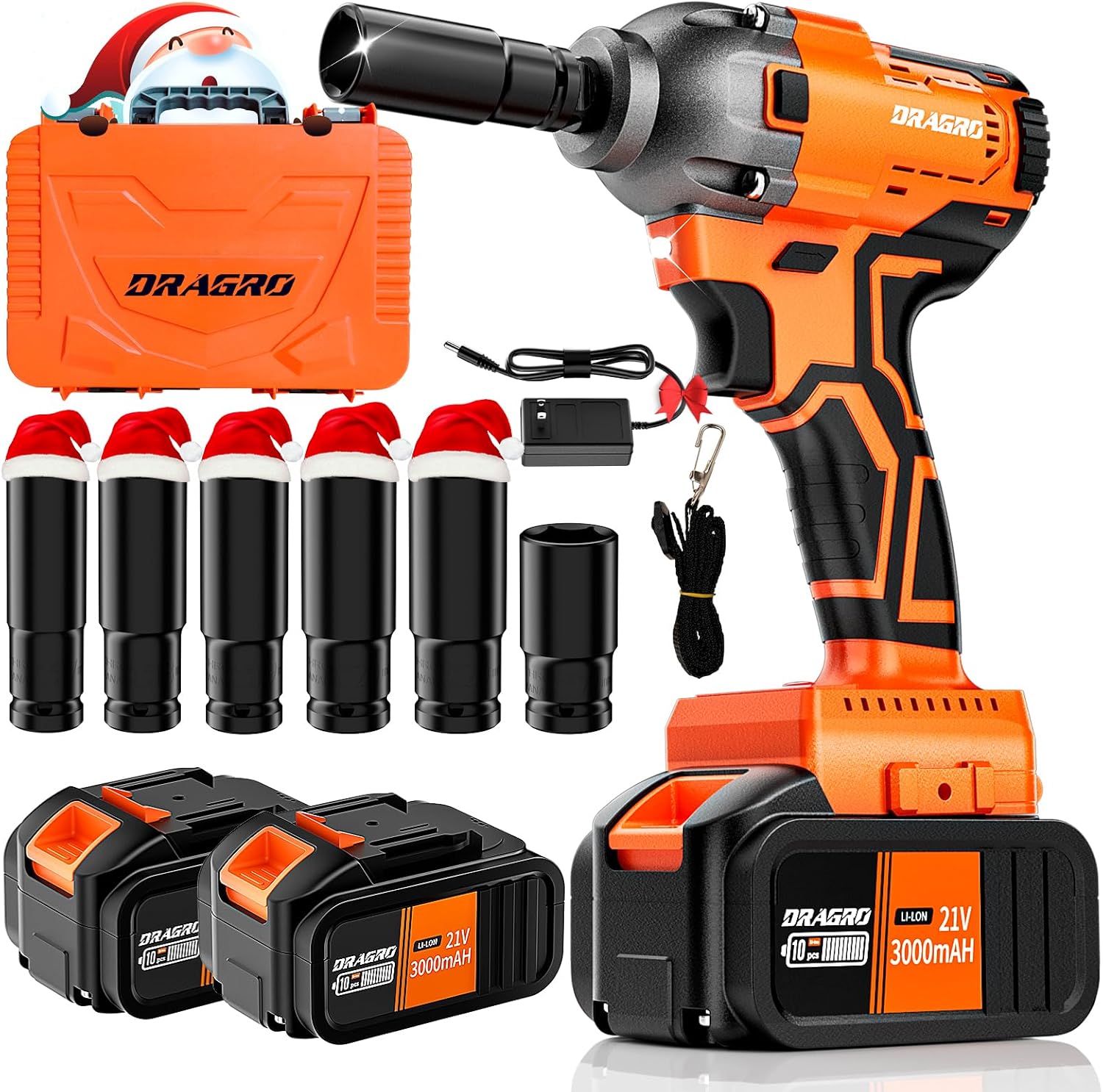 Dragro MAX – Llave de impacto inalámbrica, pistola de impacto de 12 con par máximo de 370 ft-lbs (550 N.m), llaves de impacto de potencia con