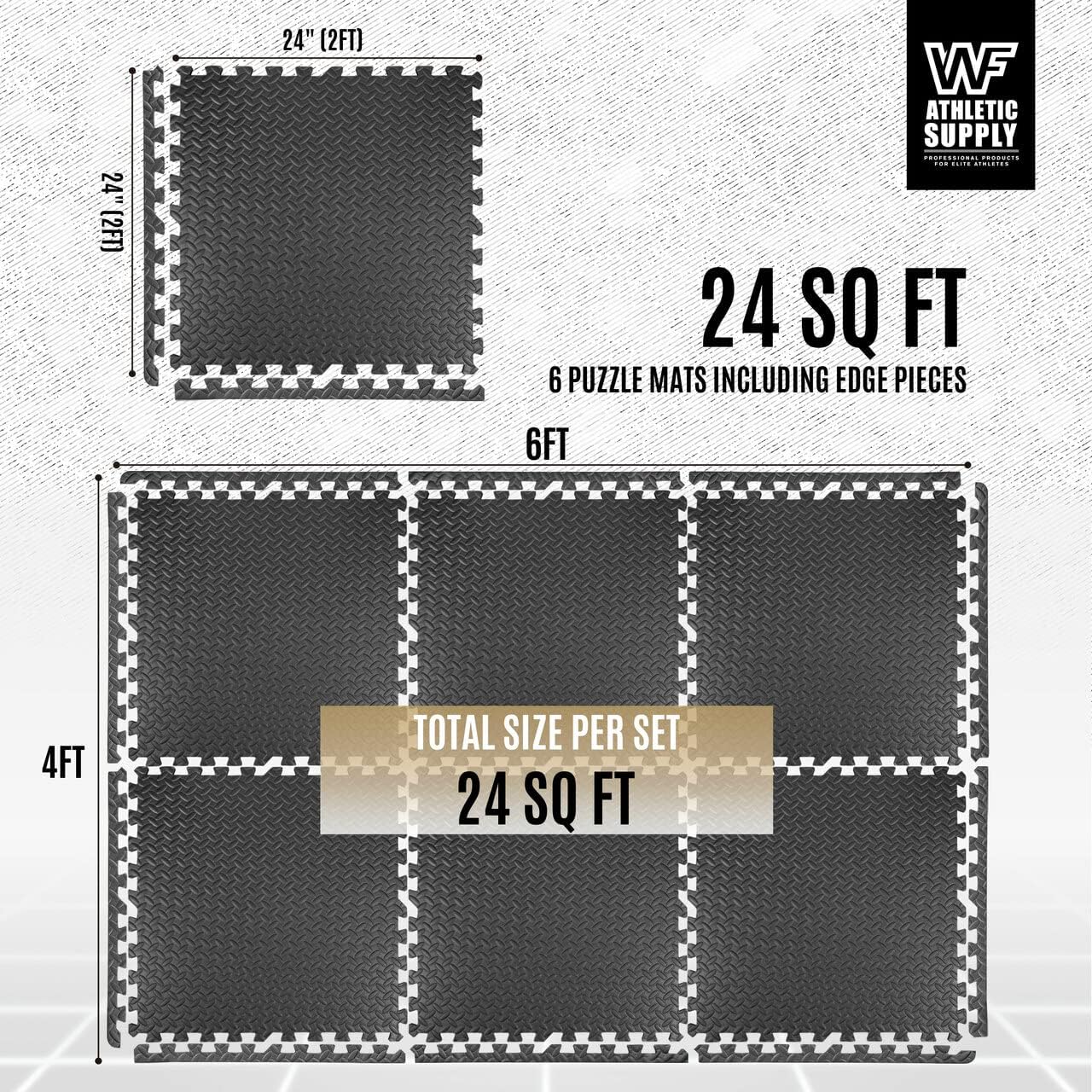 CAPHAUS Azulejos de espuma EVA multiusos de 12 pulgada de grosor, tapete entrelazado de 24 x 24 pulgadas para gimnasio en interiores y uso doméstico