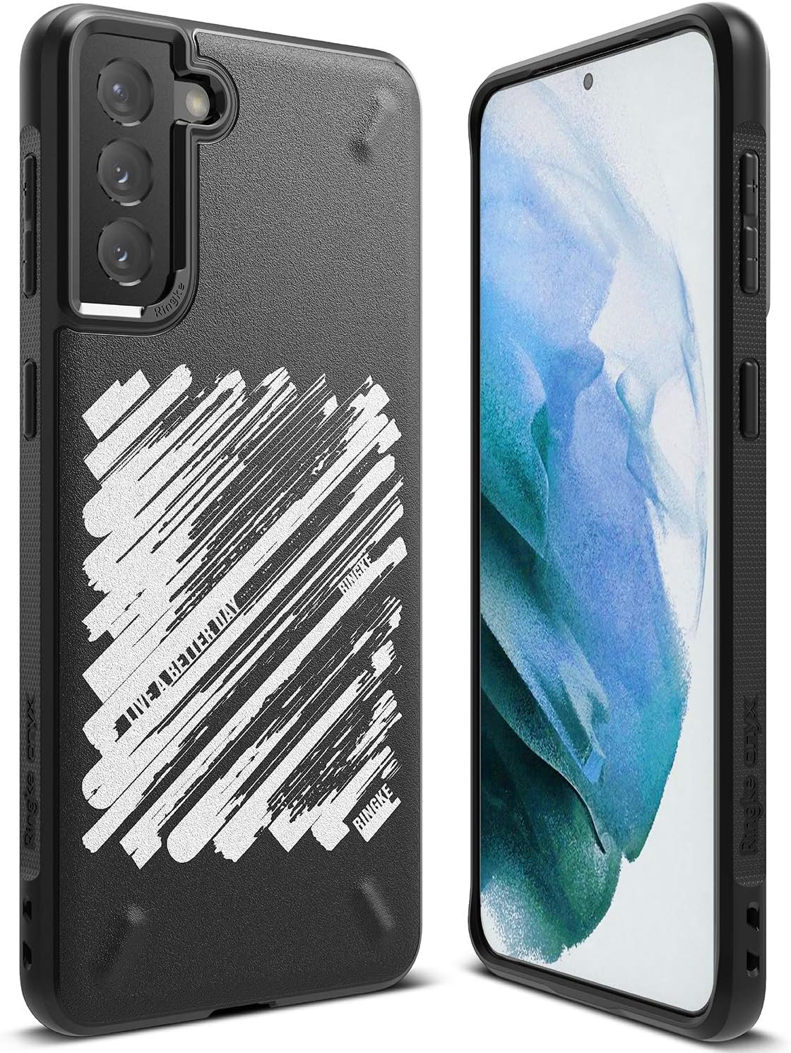 Ringke Onyx Design – Funda compatible con Galaxy S21 Plus, resistente y duradera, a prueba de golpes, con parte trasera de serigrafía, pintura