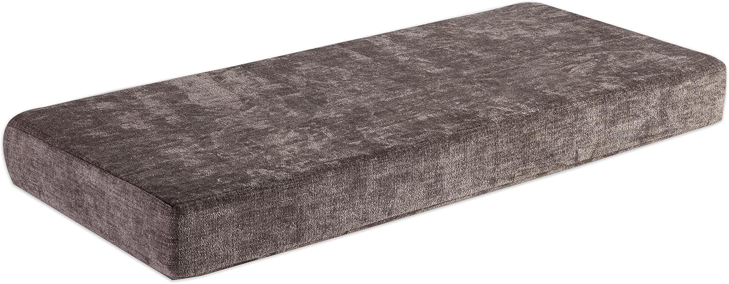Cojín de banco de 40 x 18 pulgadas, cojines suaves antideslizantes para muebles para banco, sofá columpio con lazos, marrón