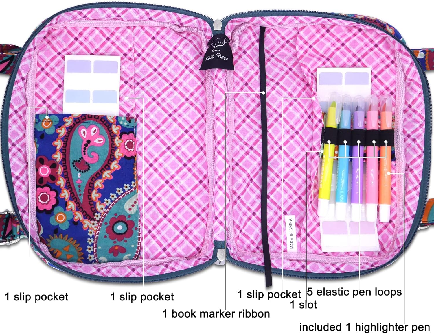 Funda para la Biblia para mujer con correas ajustables, bolsa de transporte extragrande para la Biblia con bolsillo con cremallera, 11.3 x 8.3 x 2.7