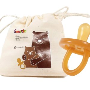 Sweetie Chupete de goma natural con pezón simétrico 1 unidad 0-6 meses Chupete de goma natural original Sweetie Chupete de goma natural con pezón simétrico 1 unidad 0-6 meses Chupete de goma natural original