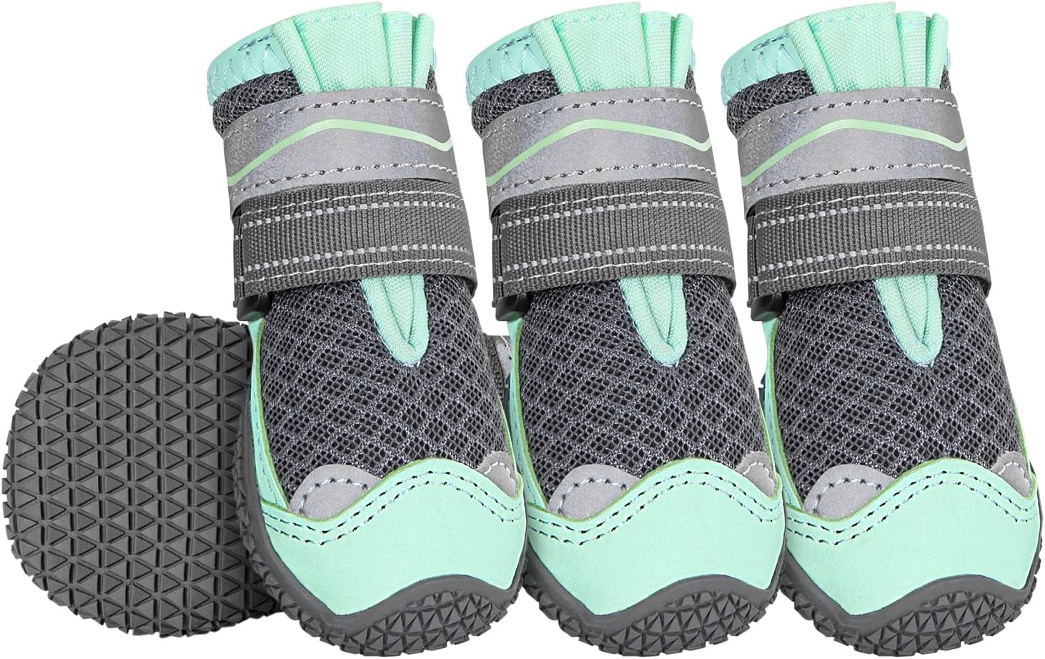 Lukovee Zapatos para perros, botas transpirables con suela de goma antideslizante para pavimento caliente, protector de patas de perro resistente al