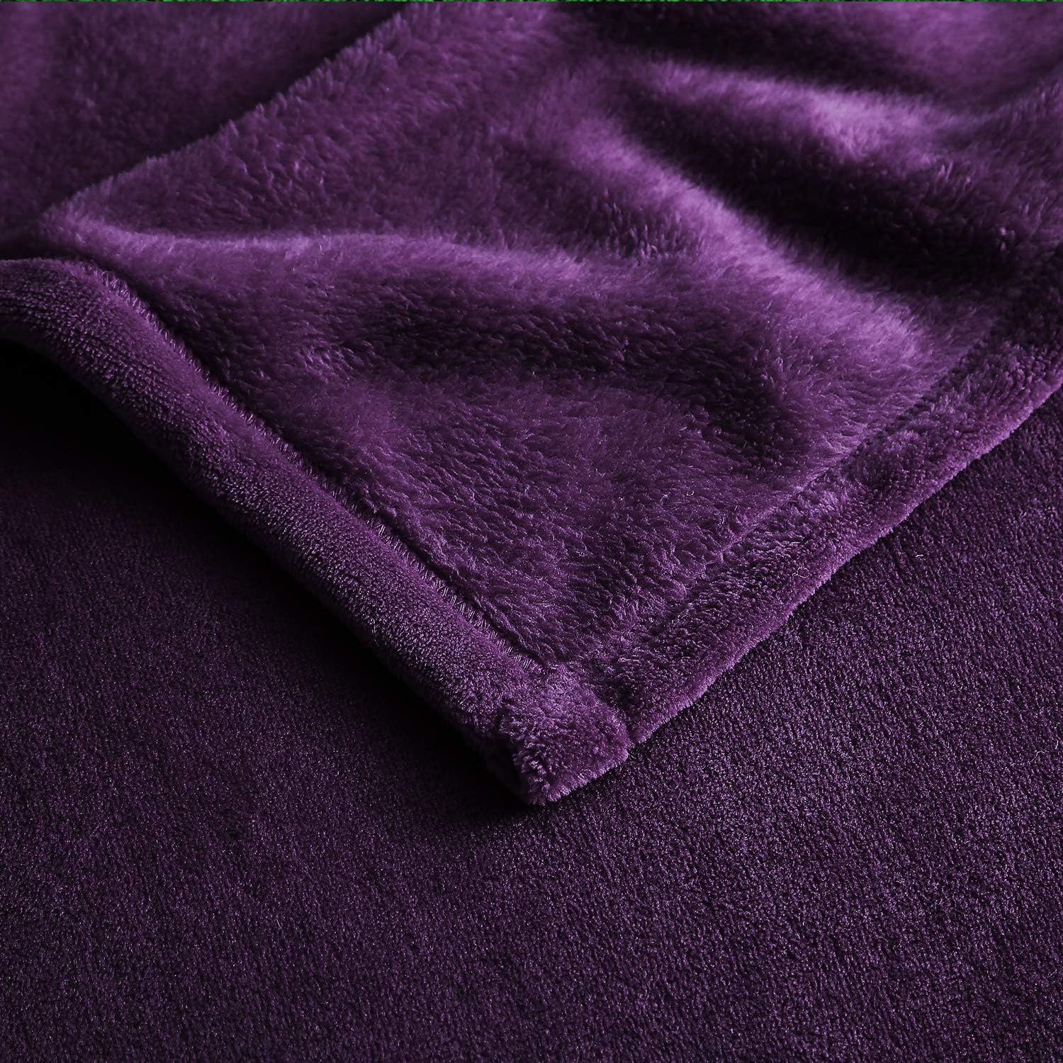 EXQ Home – Cobija de vellón, color morado, para cama o sofá, cobija de franela de microfibra mullida para adultos o niños