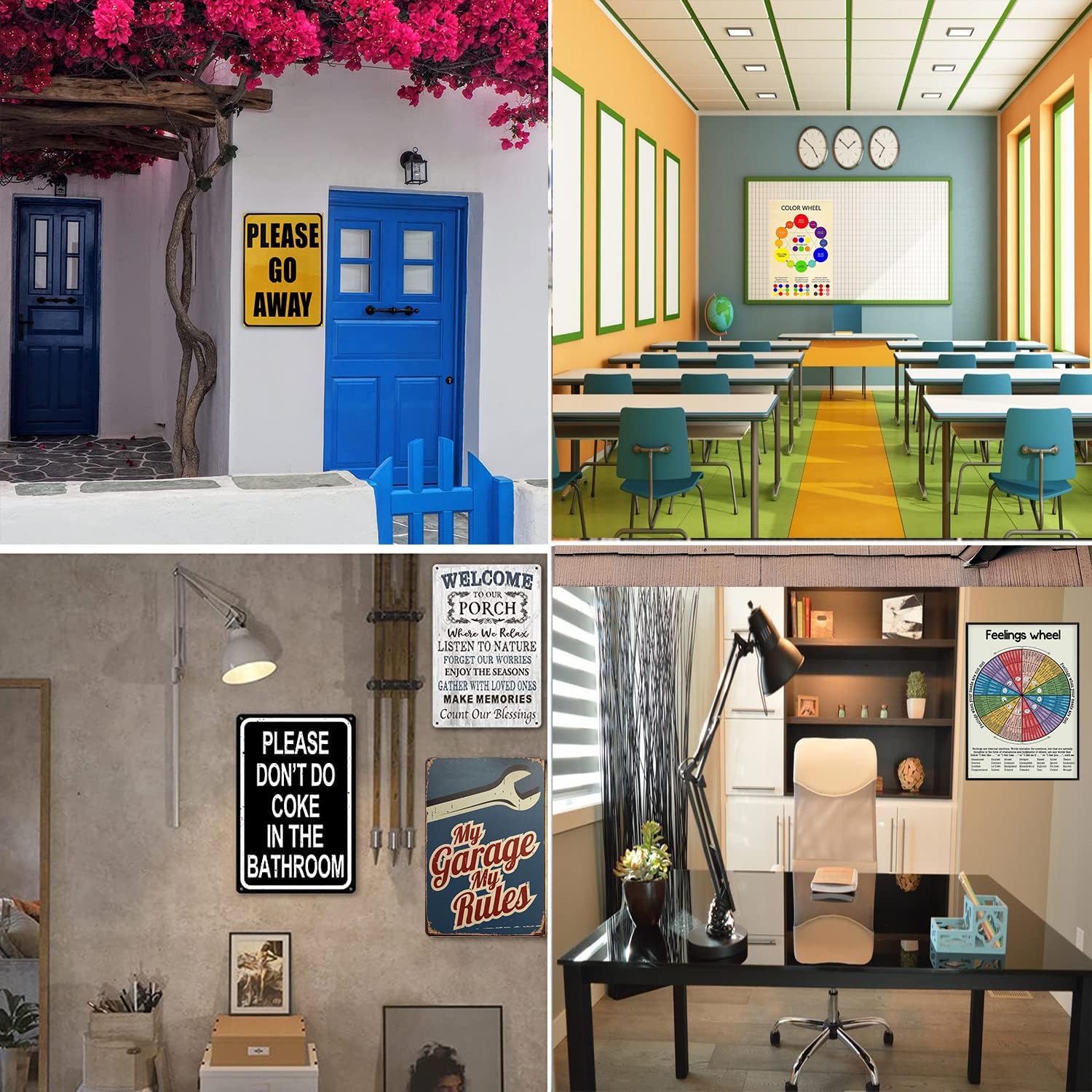 Starotore Letreros de metal para decoración de pared, póster de aluminio, guía de patología del habla, póster de oficina, placa educativa,