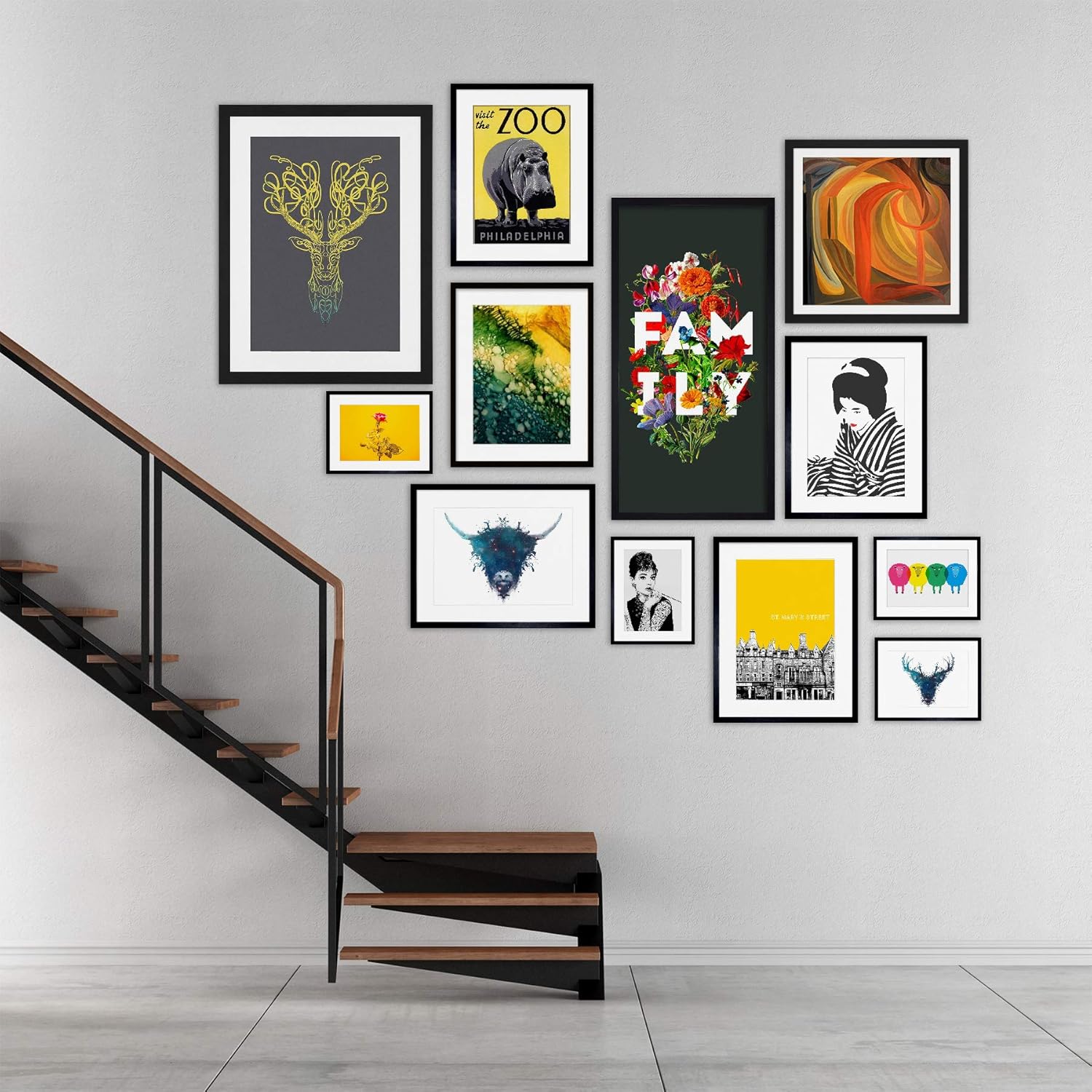William Morris Style – Póster decorativo para pared, diseño de pájaros y mariposas, papel grueso, 18 x 24 pulgadas