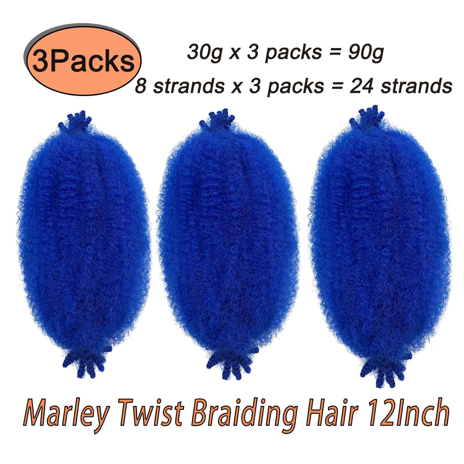 3 paquetes de cabello rizado afro trenzado sintético Marley Twist de 12 pulgadas, extensiones de cabello rizado para trenzas suaves de mariposa,