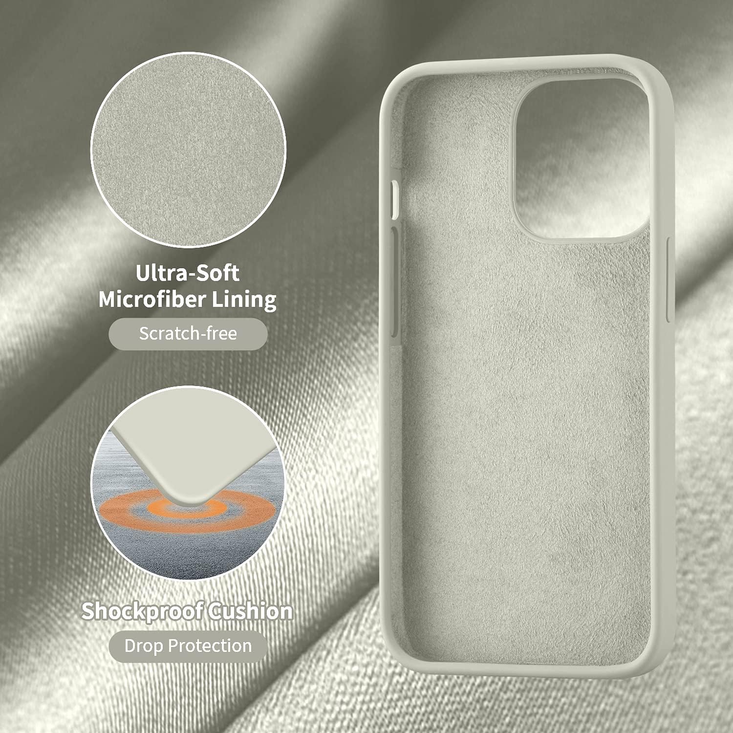 Cordking – Funda protectora de silicona diseñada para iPhone 13, ultra delgada, a prueba de golpes con forro de microfibra suave antiarañazos, de
