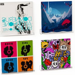 Fixwal Estantes flotantes de acrílico transparente para pared, estante de disco de vinilo, juego de 4, soporte para discos de acrílico transparente Fixwal Estantes flotantes de acrílico transparente para pared, estante de disco de vinilo, juego de 4, soporte para discos de acrílico transparente