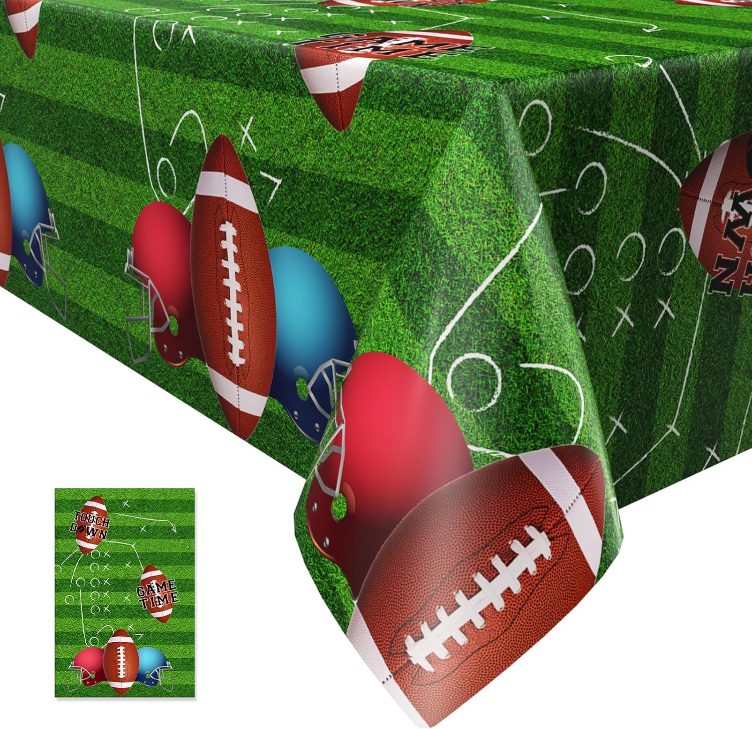 Paready Paquete de 1 mantel de fútbol americano, mantel de pelota de rugby, mantel de fiesta de cumpleaños para rugby, día del juego, deportes,