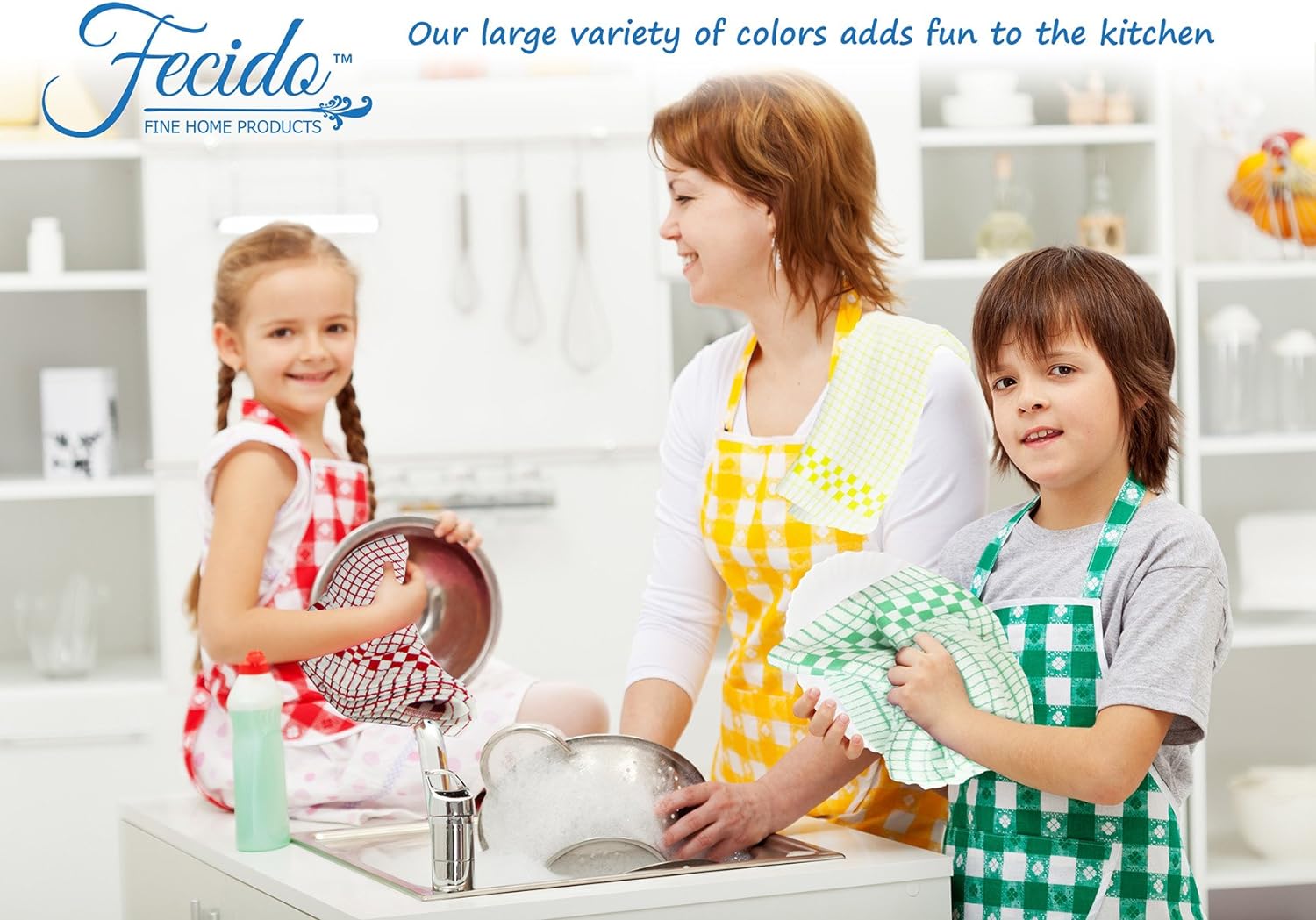 Paños de cocina clásicos Fecido Classic Collection resistentes, superabsorbentes y hechos 100% algodón. Paños de cocina de grado profesional hechos