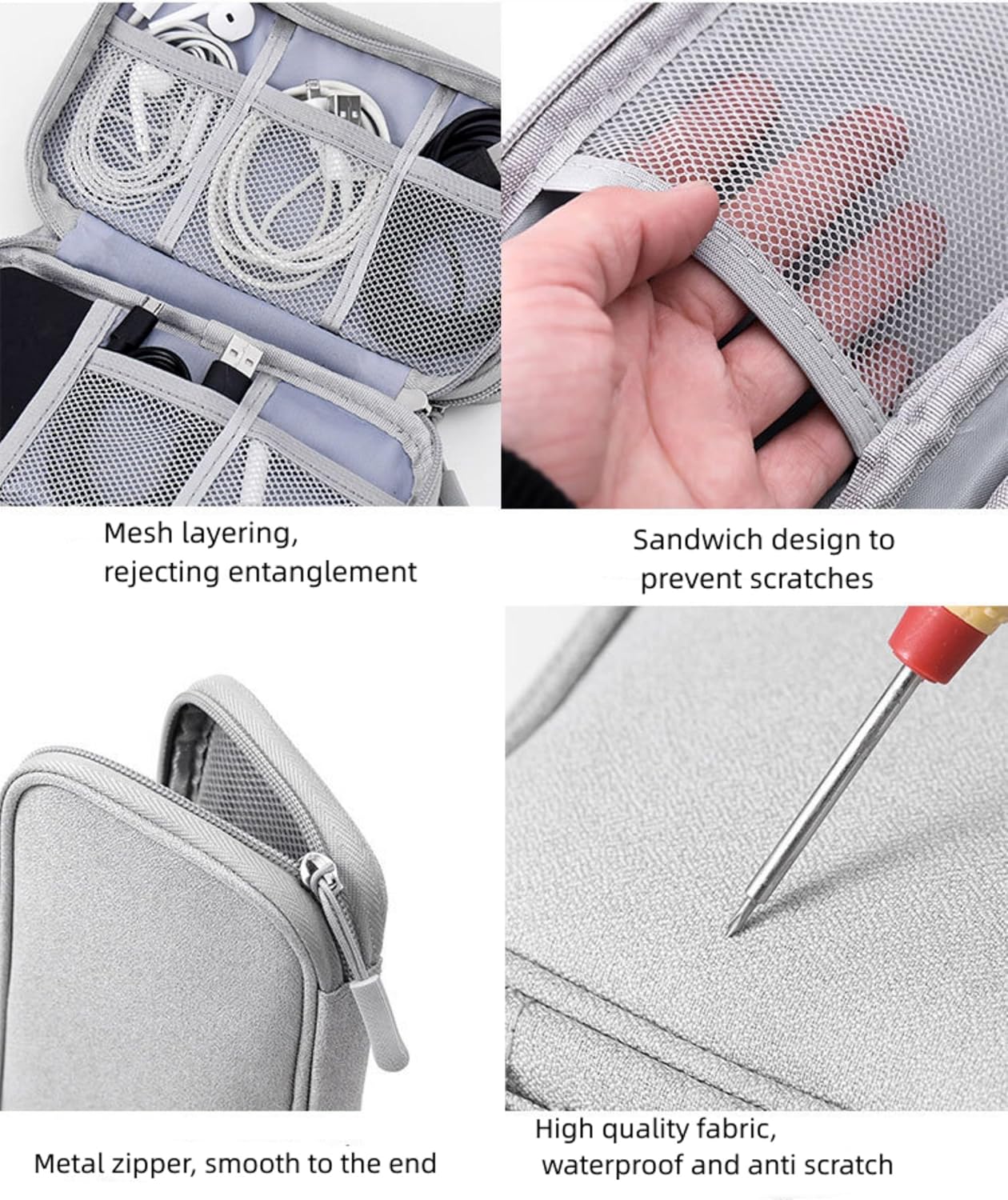 Organizador electrónico de viaje, accesorios para cables de viaje, bolsa de almacenamiento portátil, impermeable, organizador electrónico para