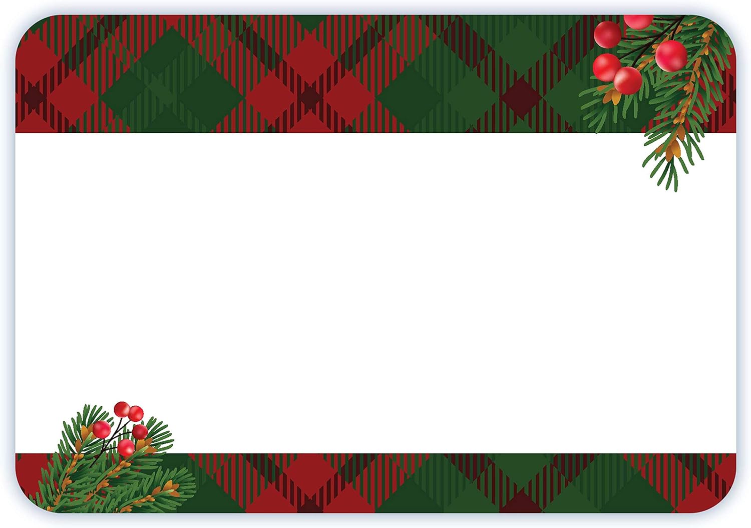 Avery Etiquetas de nombre a cuadros de pino y bayas rojas, etiquetas de regalo de Navidad, sin levantamiento, sin rizos, solo escritura a mano, 36