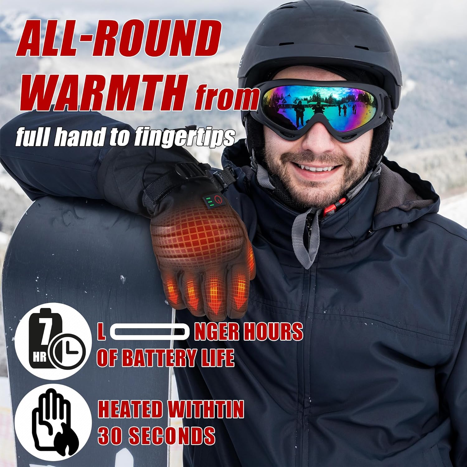 Guantes de trabajo con aislamiento impermeable, guantes térmicos de invierno para hombres y mujeres, compatible con pantalla táctil, guantes de