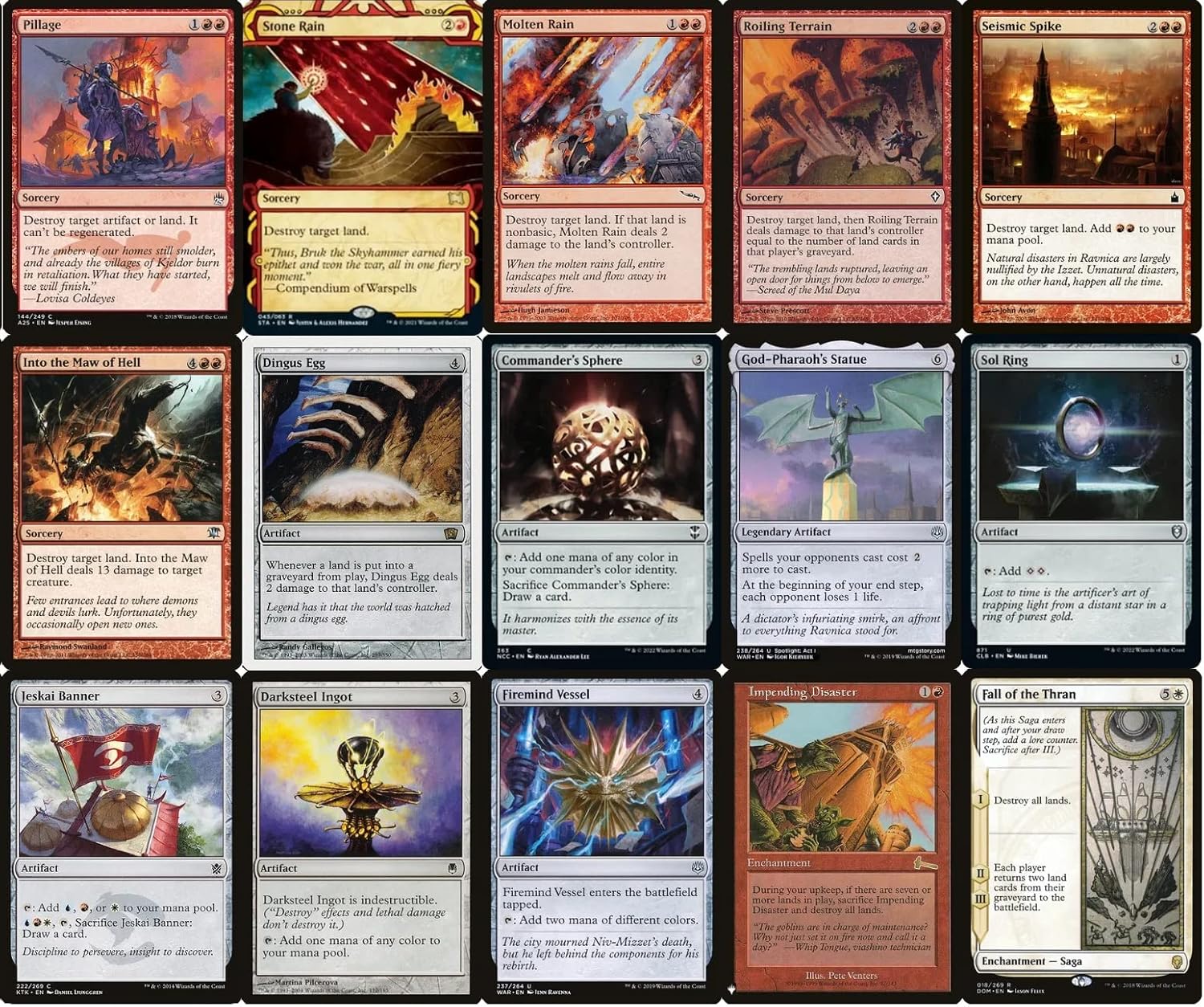 Elite Commander Land Destruction Deck - Jeskai - Rojo azul blanco - EDH - Numot, The Devastator - 100 cartas - Custom Magic The Gathering Deck - Muy - Imagen 6