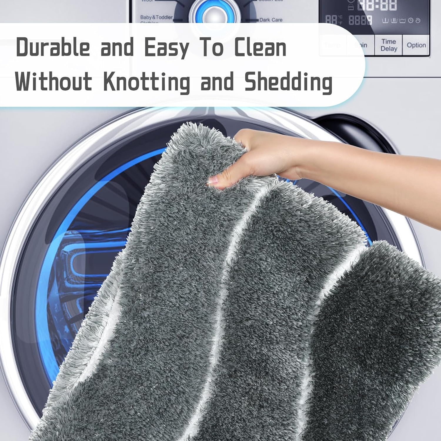 Yimobra Alfombras de inodoro en forma de U, tapete de microfibra de lujo, extra grueso y suave, tapete de baño para inodoro, tapete de baño cómodo,