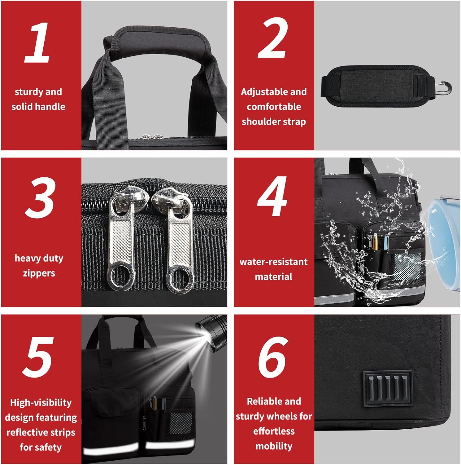 Bolsa médica para médico, bolsa de enfermera para el hogar, bolsa de trauma, bolsa de lona de emergencia EMS roja para primeros auxilios, EMT,