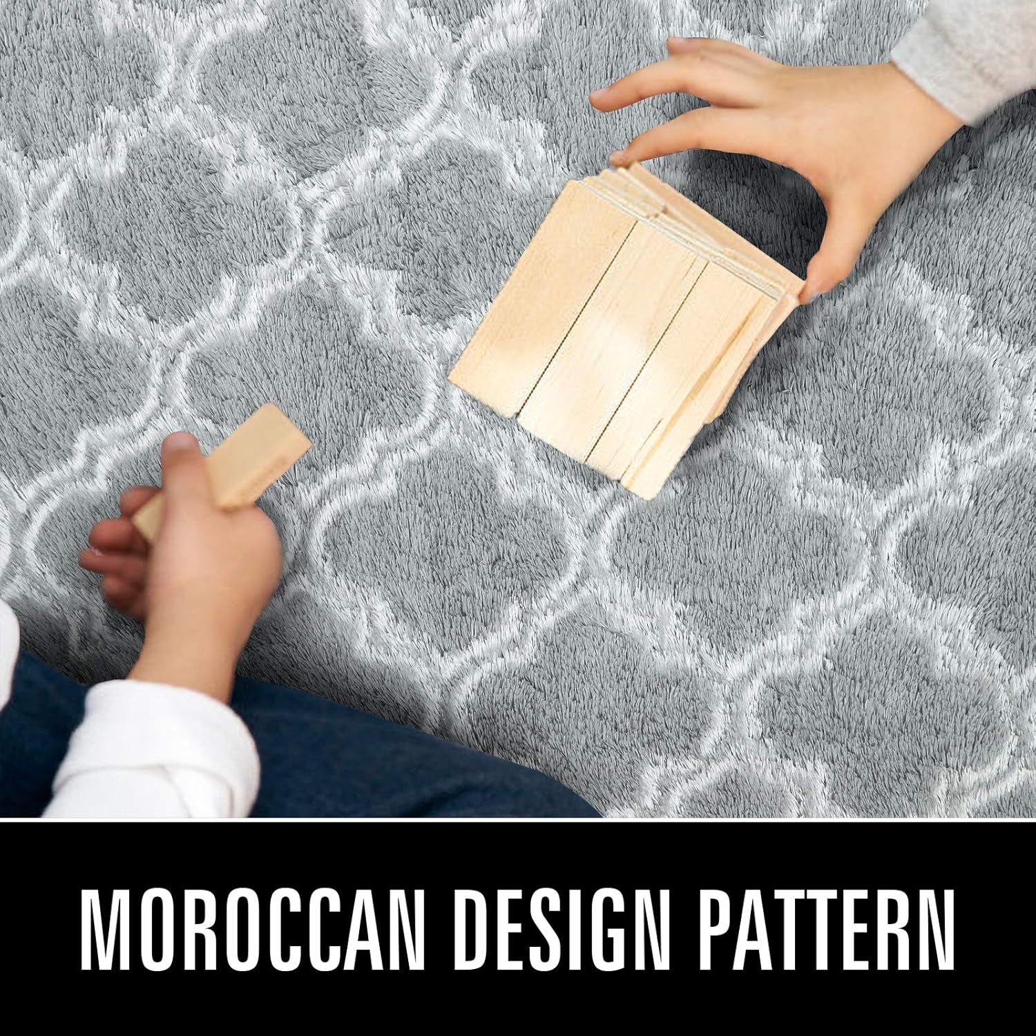 LOCHAS – Alfombra de lujo para interior, moderna, de felpa, esponjosa, extrasuave y cómoda, geométrica marroquí, para dormitorio, sala de estar,