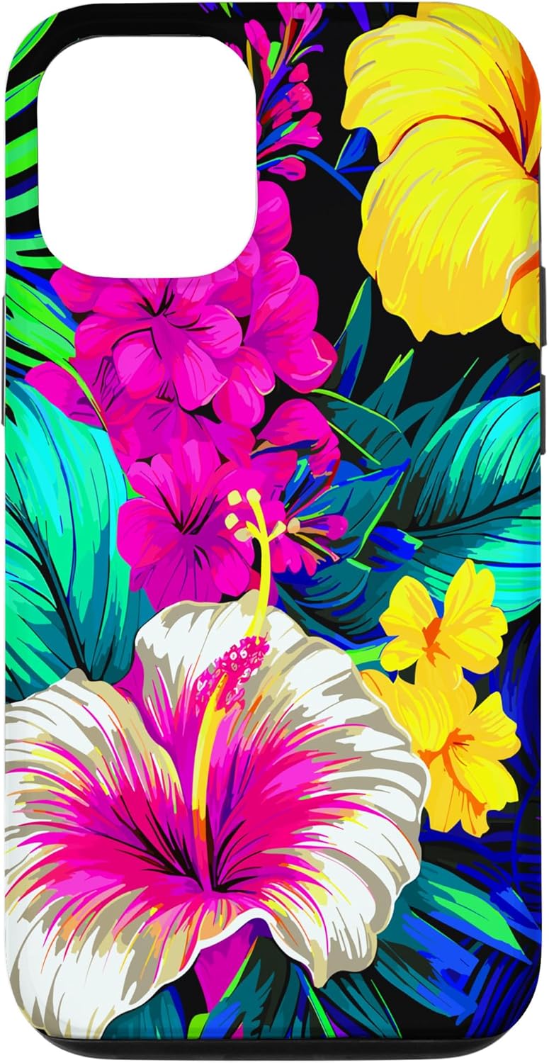 iPhone 1212 Pro Hawaiian Accessories Aloha Hibiscus Flower Funda con patrón tropical