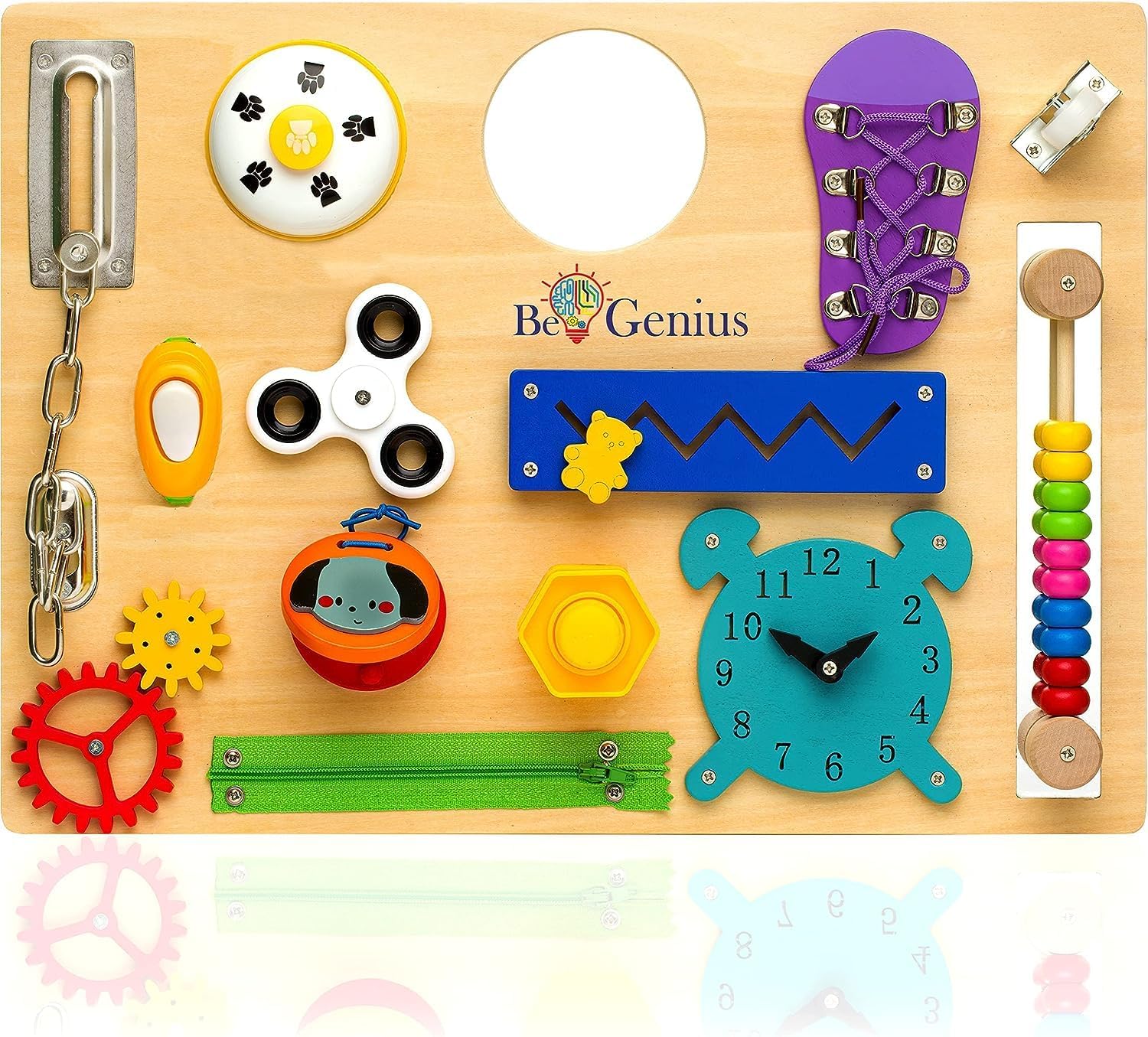 Tabla de actividades para niños pequeños  Montessori Busy Board para 1, 2, 3, 4, 5 y hasta 8 años, libro de tablero sensorial de madera, juguete