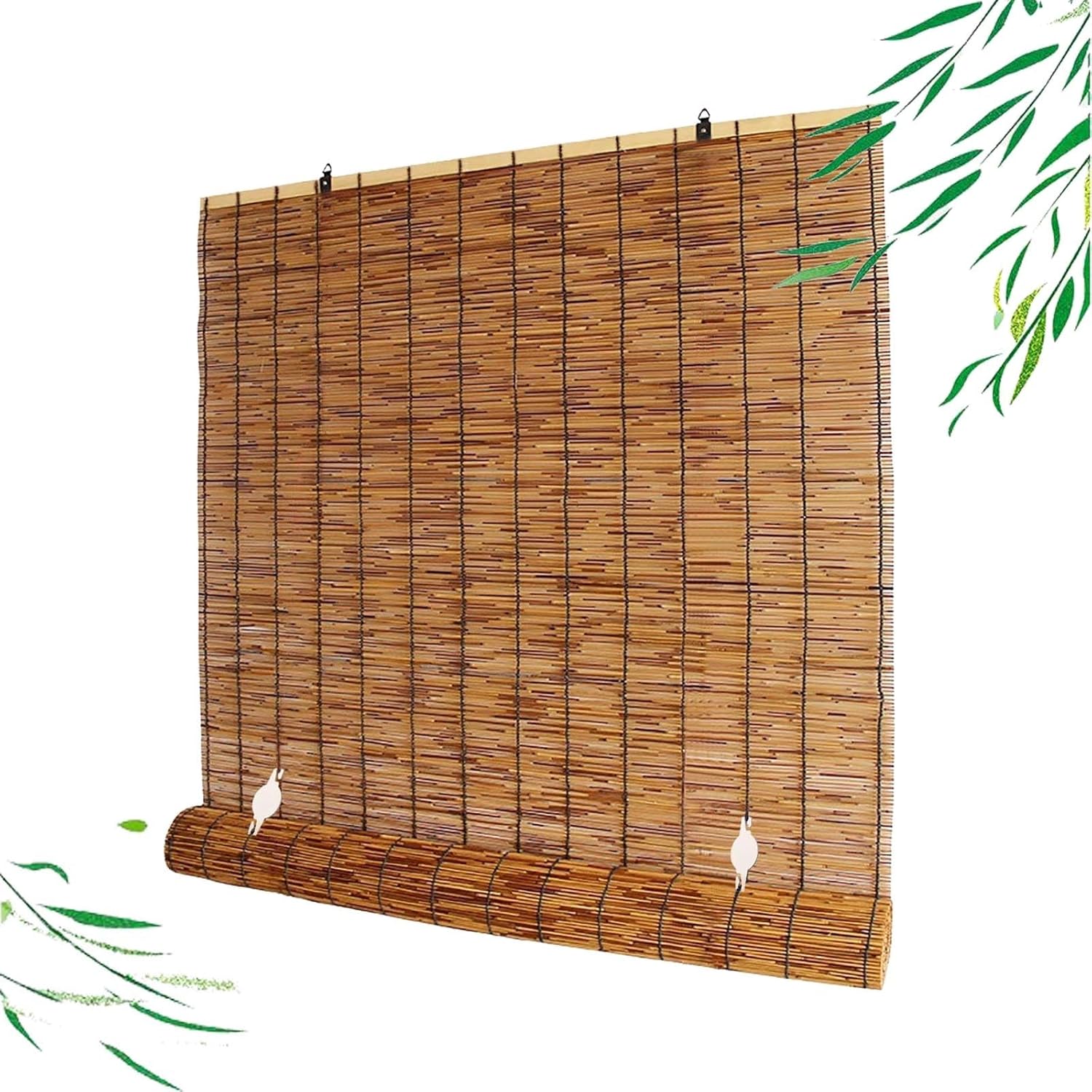 Persianas enrollables de bambú transpirable para exteriores, cortinas enrollables de bambú transpirable para interiores, cortinas de caña de