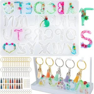 Moldes de resina para llavero del alfabeto con agujero, lindos moldes de silicona con forma de gato para epoxi, moldes de resina del alfabeto Moldes de resina para llavero del alfabeto con agujero, lindos moldes de silicona con forma de gato para epoxi, moldes de resina del alfabeto