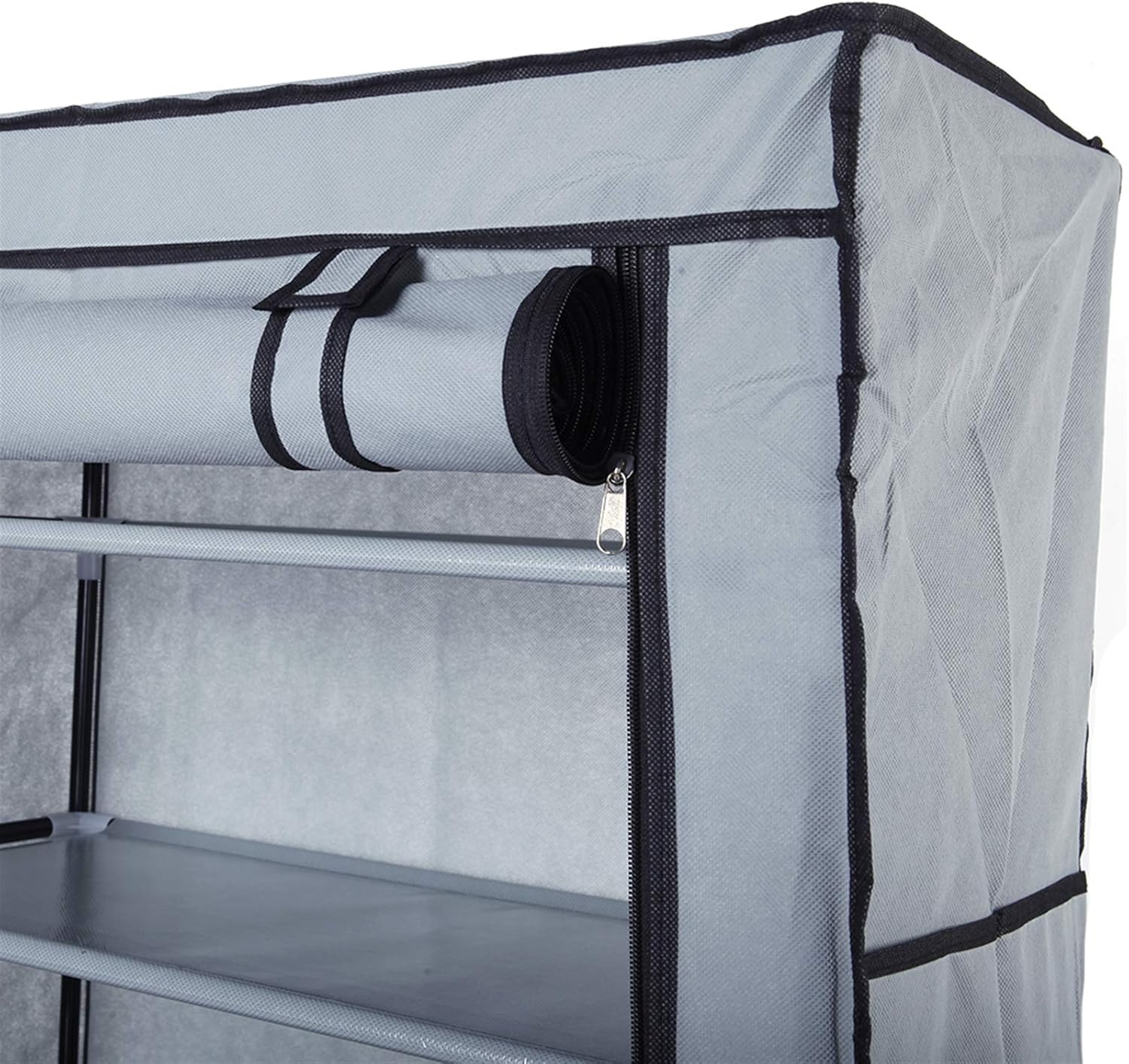 Zapatero organizador, De moda de ahorro de habitación 9 celosías Tela no tejida Zapatero gris, Zapateras organizador para zapatos
