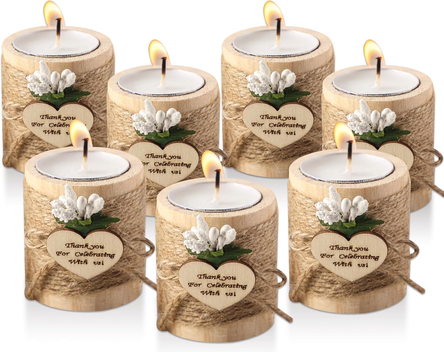 Tioncy 36 portavelas de madera, para despedida de soltera, rústico, regalos de boda para invitados, baby shower, mesa de Navidad, fiesta con velas