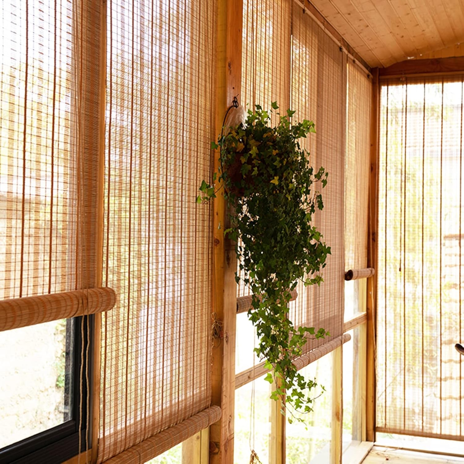 SHUITUKOUU Bambú inscribible en Persiana natural, cortina Estor Bambú, cortina Bambú, cortinas solares, luz filtrada, transpirable, protección UV,
