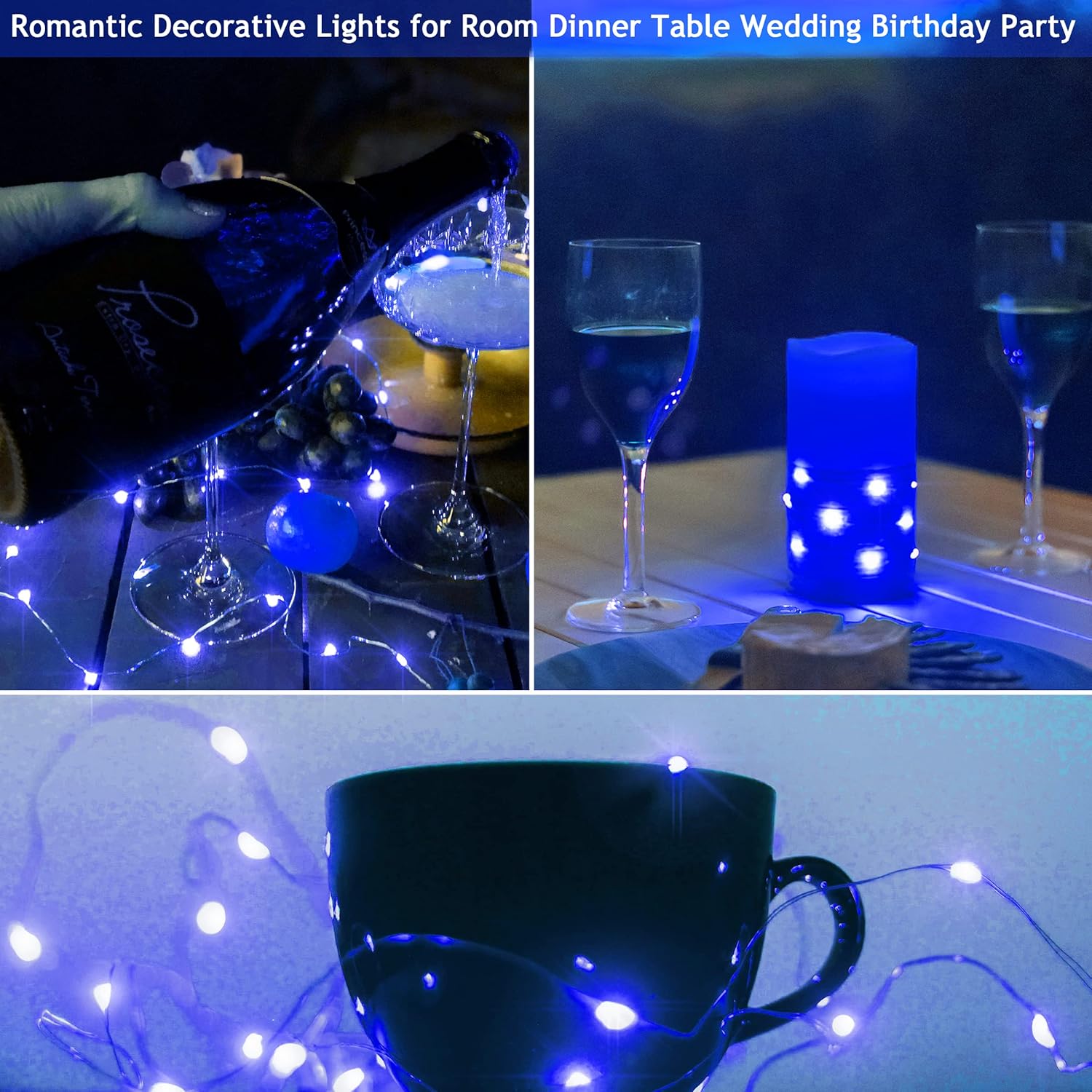 Paquete de 12 20 luces LED para botellas de vino con corcho, cadena de luces de alambre plateado, funciona con pilas, luces de corcho para botella
