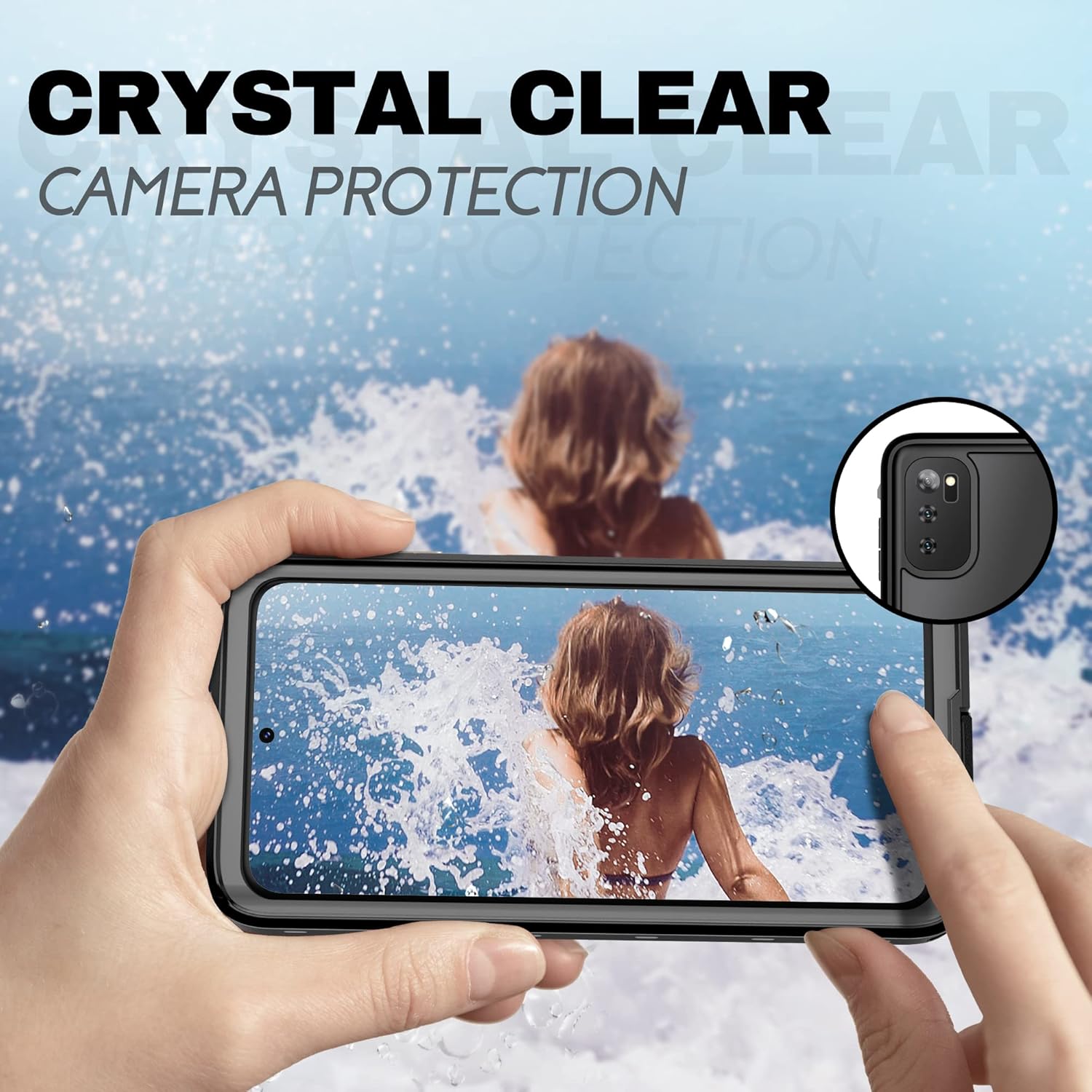 BEASTEK Funda impermeable para Galaxy S20, serie TRE a prueba de golpes, a prueba de polvo, IP68, funda submarina con protector de pantalla