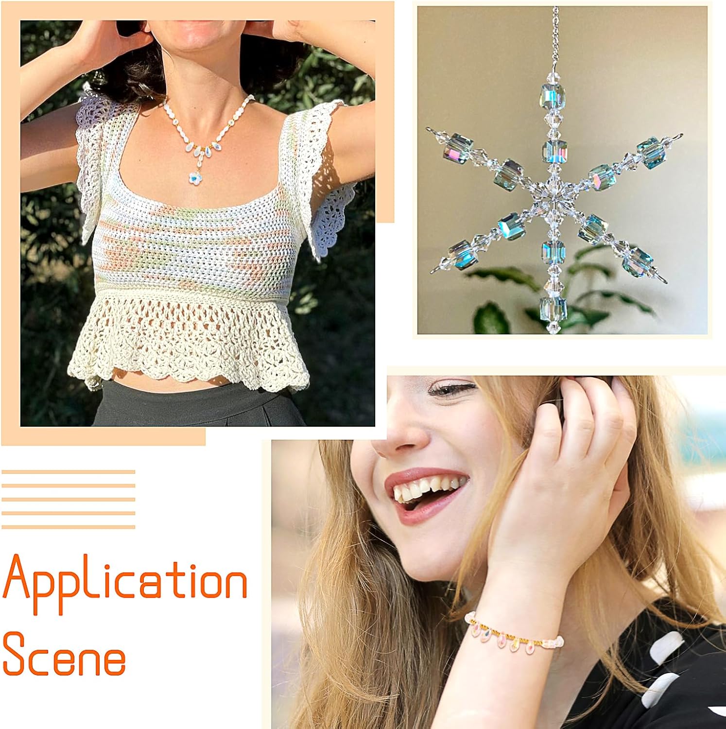 Beadthoven – 400 cuentas de cristal transparente, surtido de cuentas de vidrio transparente para hacer joyas, cuentas de Rondelle facetadas, cuentas