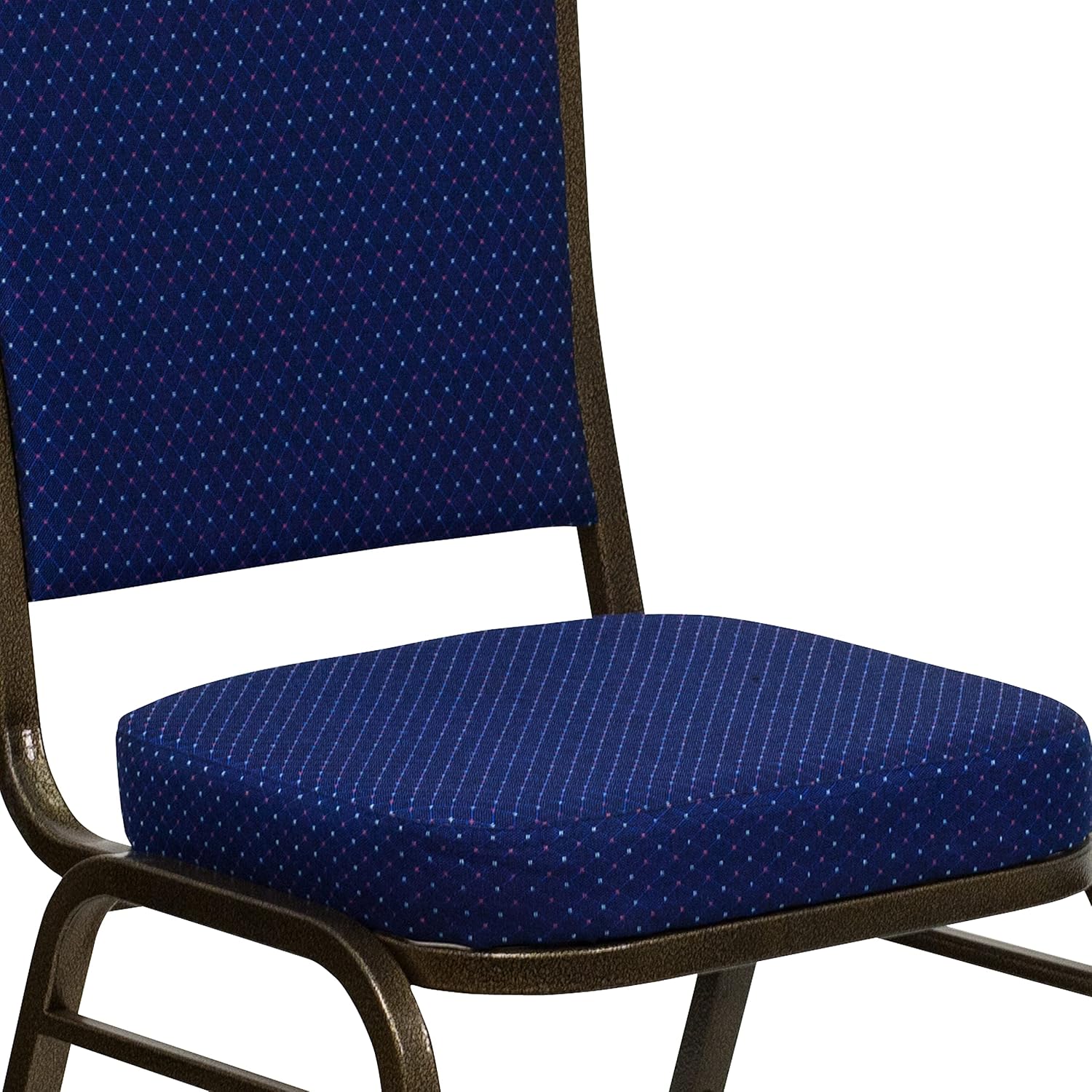 BizChair Silla de banquete de la parte posterior de la corona, tela azul marinomarco de la vena del oro