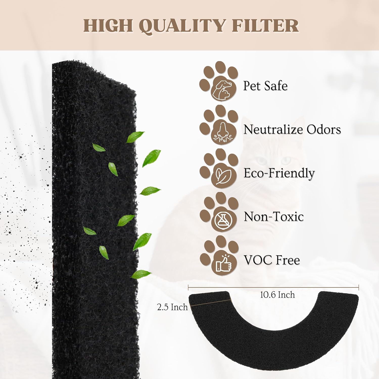 Paquete de 6 filtros de repuesto para robot de arena 4, filtros de carbón activado para caja de arena, filtros de carbón para caja de arena de