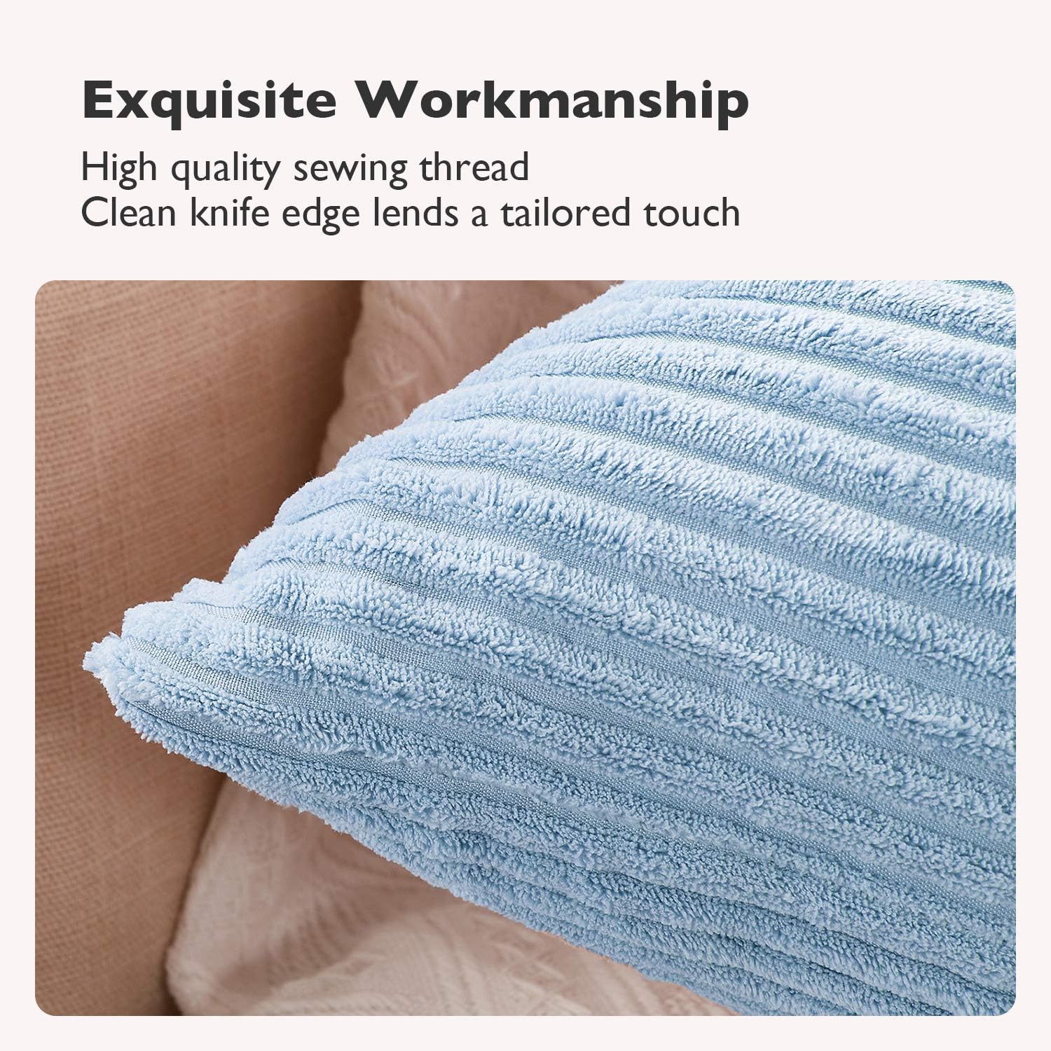 4 fundas de almohada de 20 x 20 pulgadas, funda de cojín, funda de almohada cuadrada decorativa para sofá, dormitorio, 20 x 20 pulgadas, color azul.