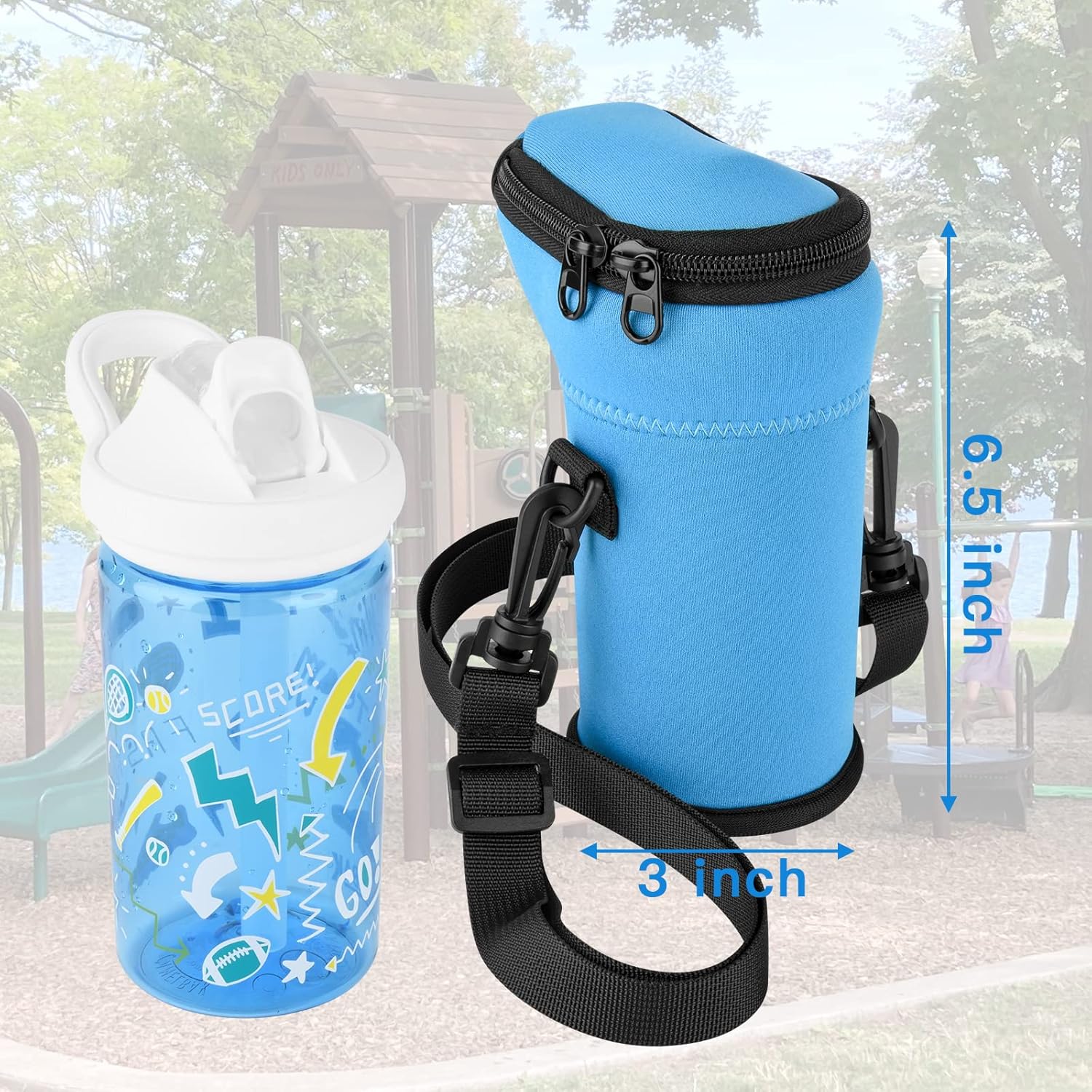 Xxerciz Soporte para botella de agua con correa para botella de agua CamelBak de 14 onzas para niños, bolsa de neopreno aislada, bolsa de transporte