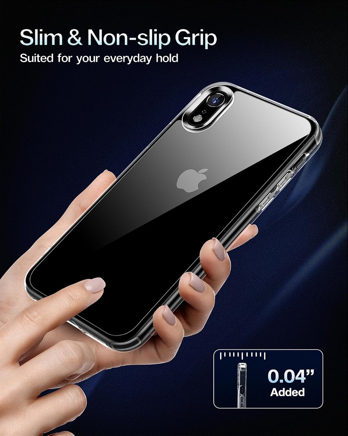 Dssairo Funda para iPhone XR, con 2 protectores de pantalla, protección completa de la cámara no amarillenta delgada a prueba de golpes, funda