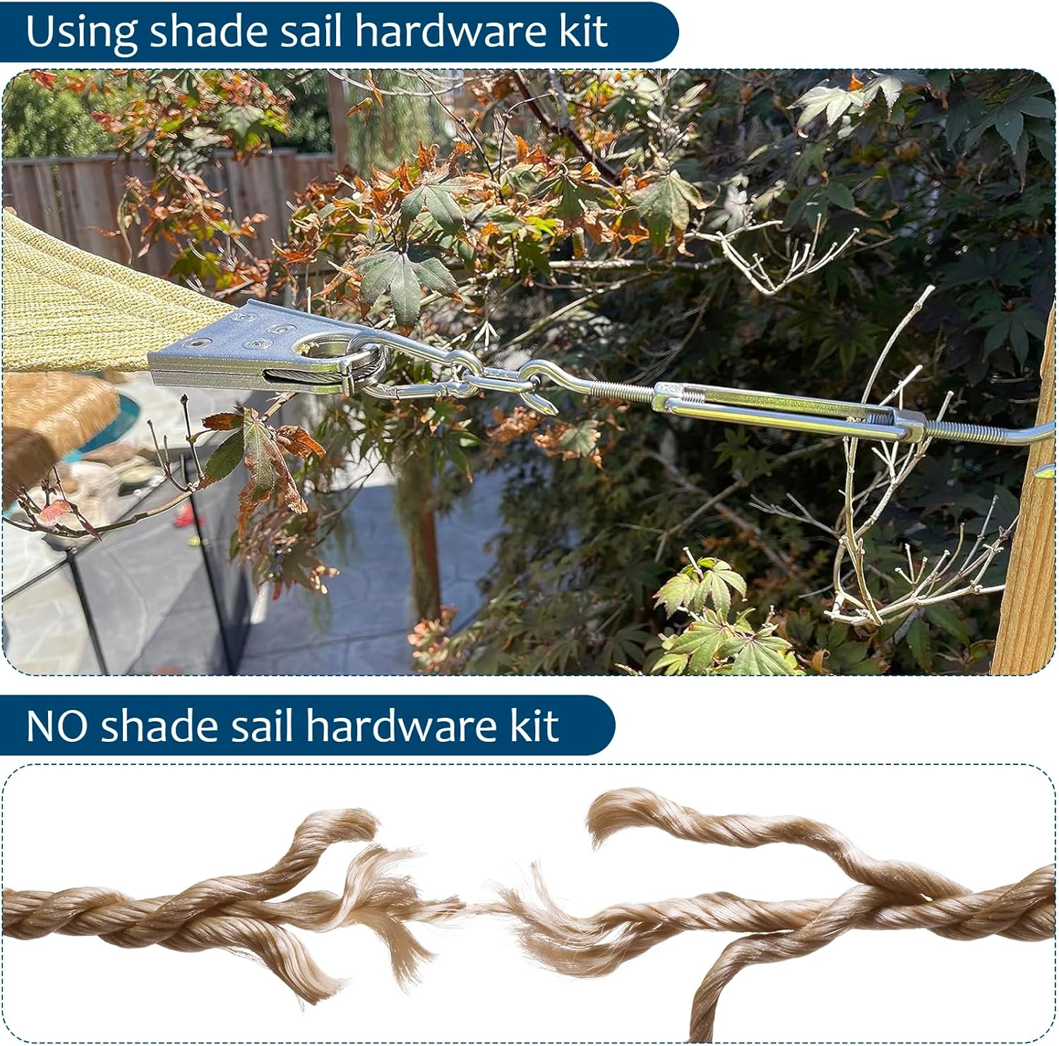 Juego de accesorios de parasol M6 de alta calidad, kit de accesorios de acero inoxidable 304 resistente para toldos, accesorios de fijación