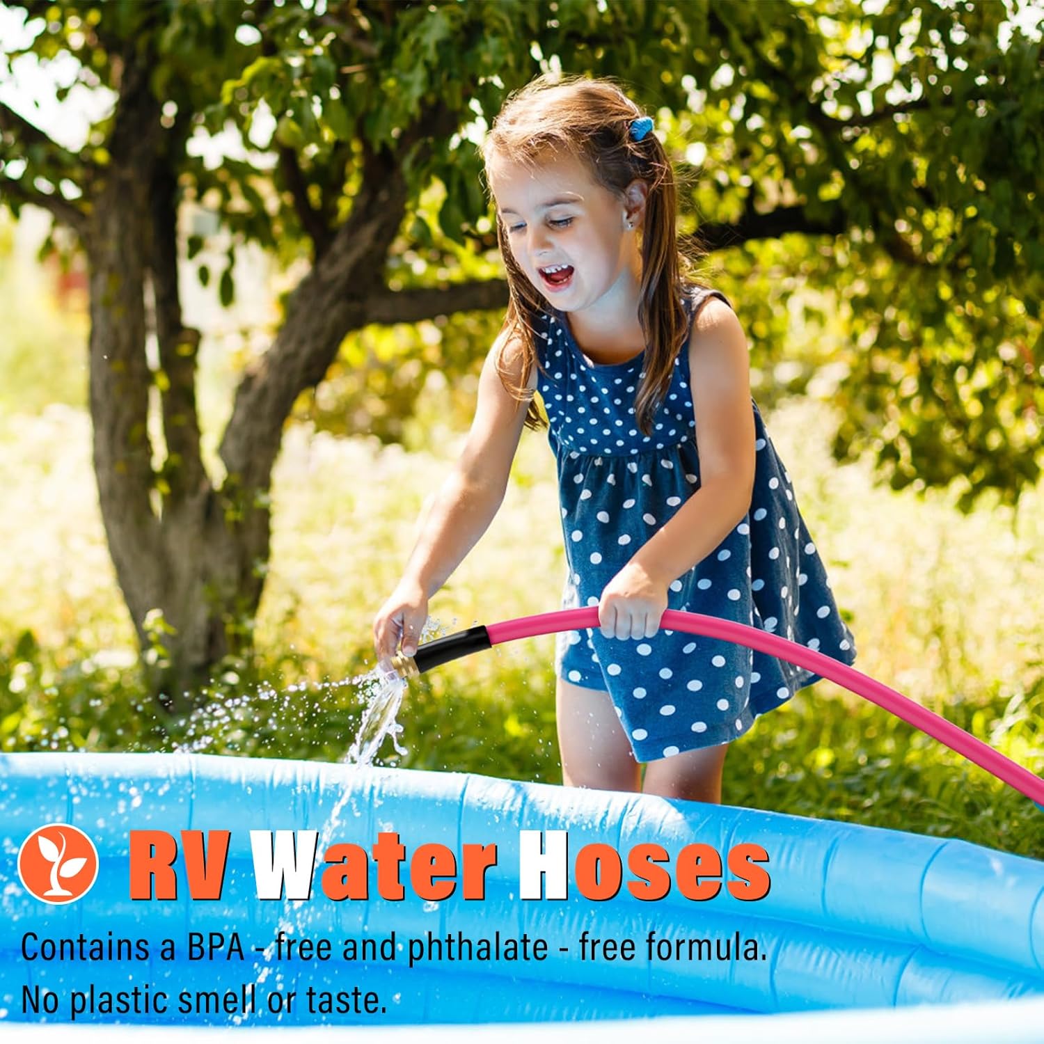 WELLUCK Manguera de agua para autocaravana de 50 pies, manguera de agua potable de grado alimenticio, sin ftalatos, manguera de jardín flexible y