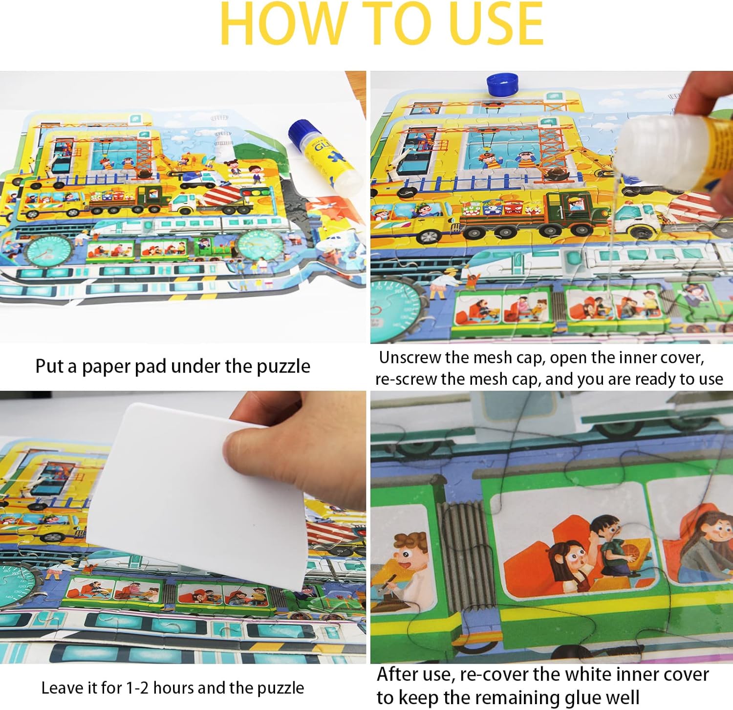 Pegamento transparente para rompecabezas con aplicador, pegamento para rompecabezas para adultos y niños, pegamento transparente para rompecabezas