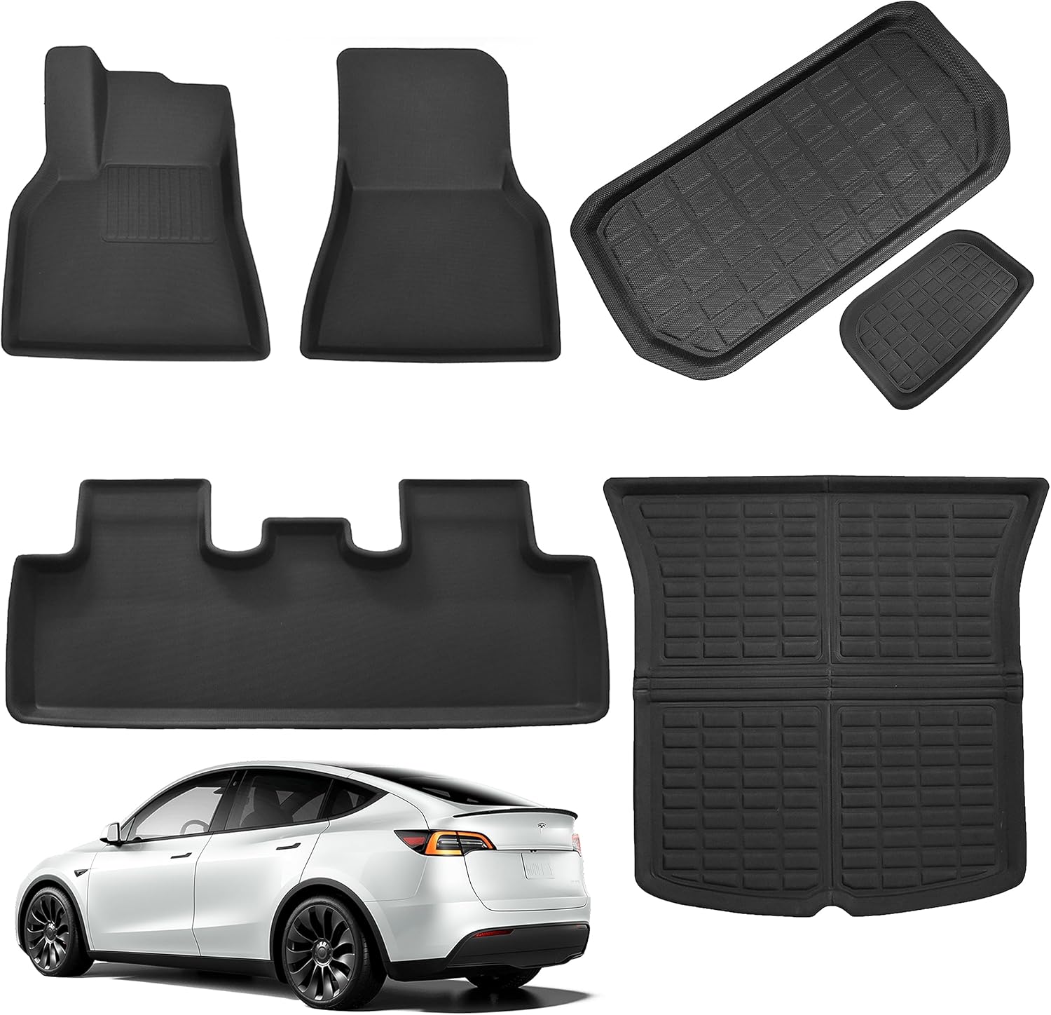 Alfombrillas Tesla Model Y 2024 2023 2022 2021  Juego completo de alfombrillas para todo tipo de clima  Alfombrillas impermeables 3D premium sin
