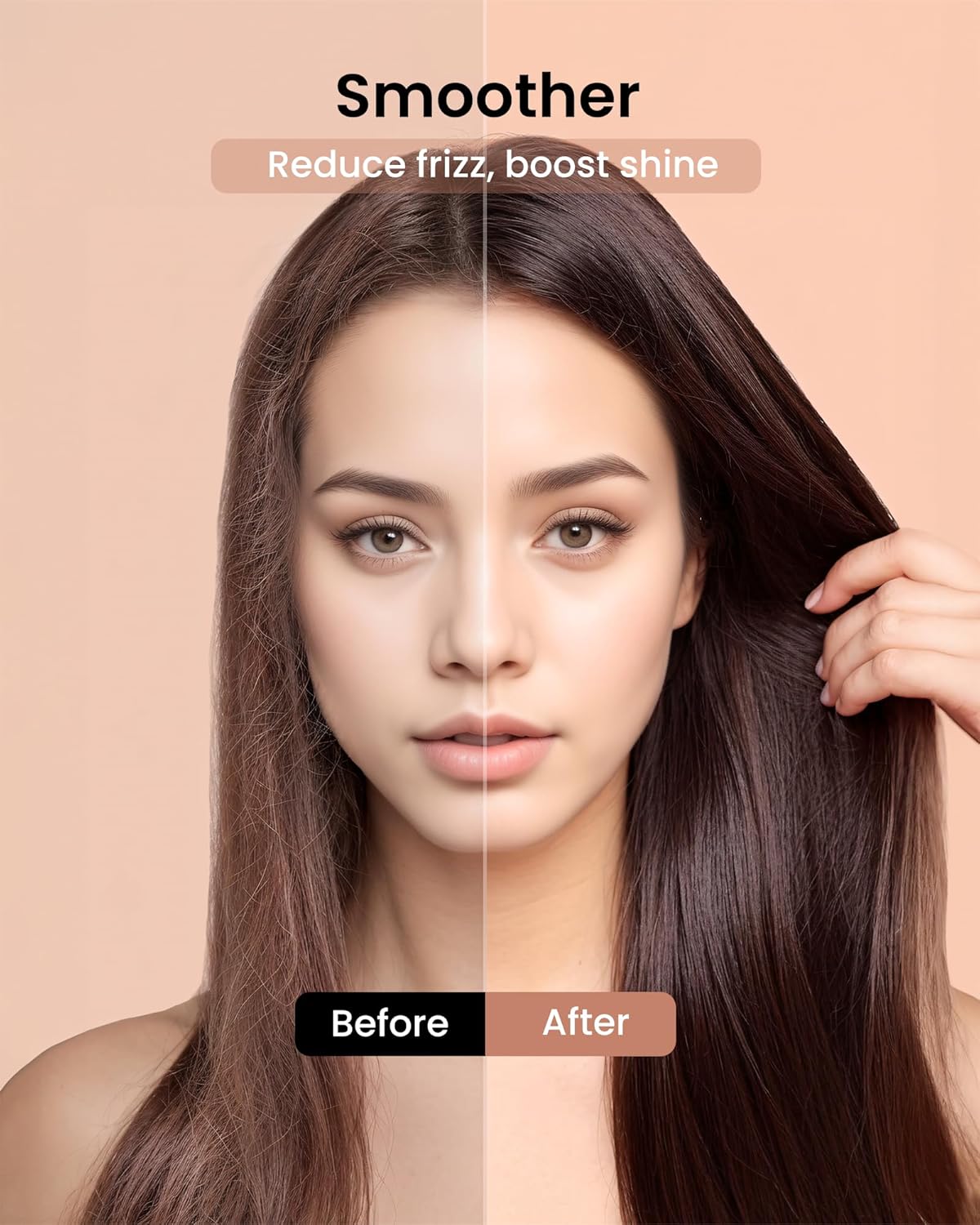 AIMIKE Cepillo alisador iónico de cabello, peine alisador de cerámica antiquemaduras con iones negativos para alisar el cabello encrespado, cepillo