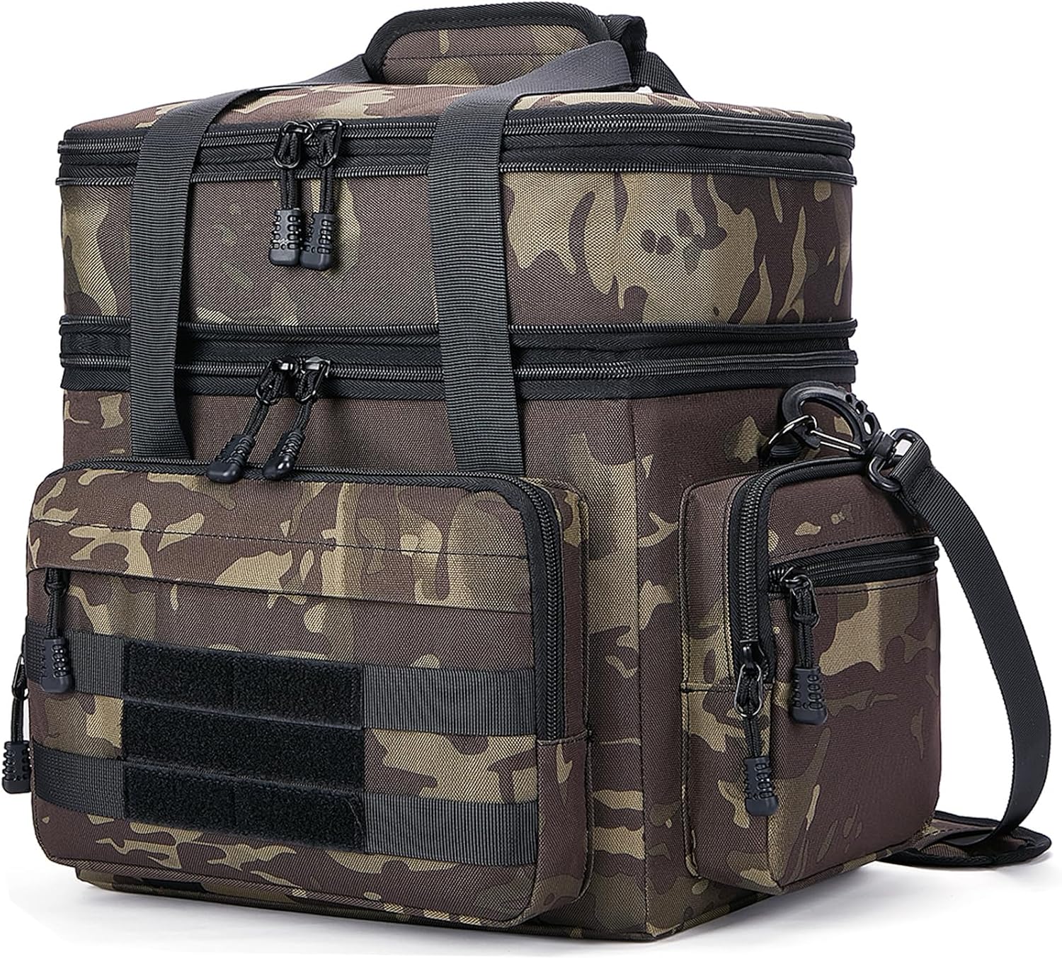 Lonchera táctica expandible para hombres, bolsa de almuerzo grande aislada con correa para el hombro, bolsa enfriadora de doble compartimento,