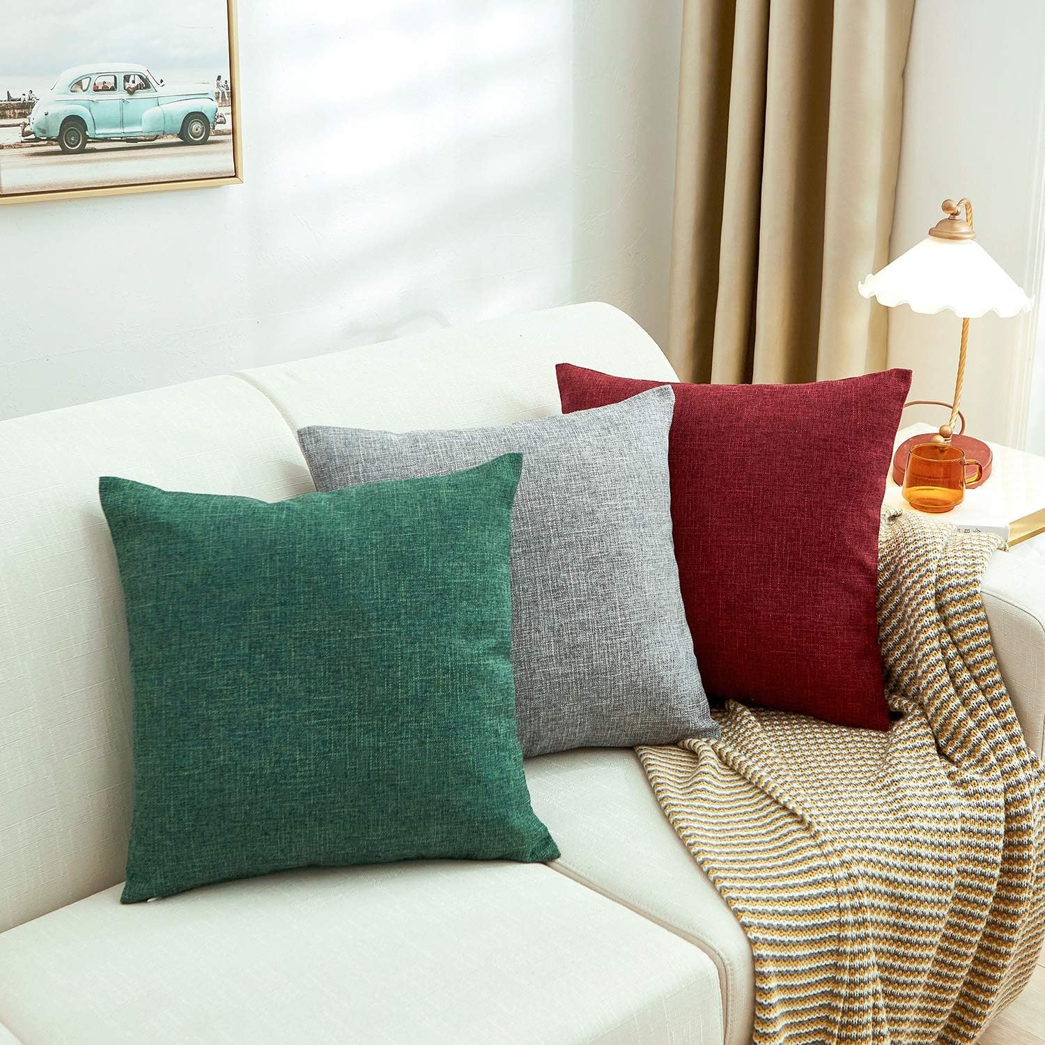 Mernette – Funda de almohada rectangular decorativa de mezcla de algodón y lino, decoración del hogar para sofá o silla. Decoraciones para el hogar,