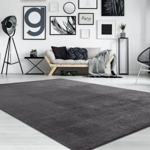 Paco Home Alfombra suave lavable en gris oscuro antracita acogedora antideslizante color sólido, tamaño 5’3″ x 7’3″ Paco Home Alfombra suave lavable en gris oscuro antracita acogedora antideslizante color sólido, tamaño 5’3″ x 7’3″